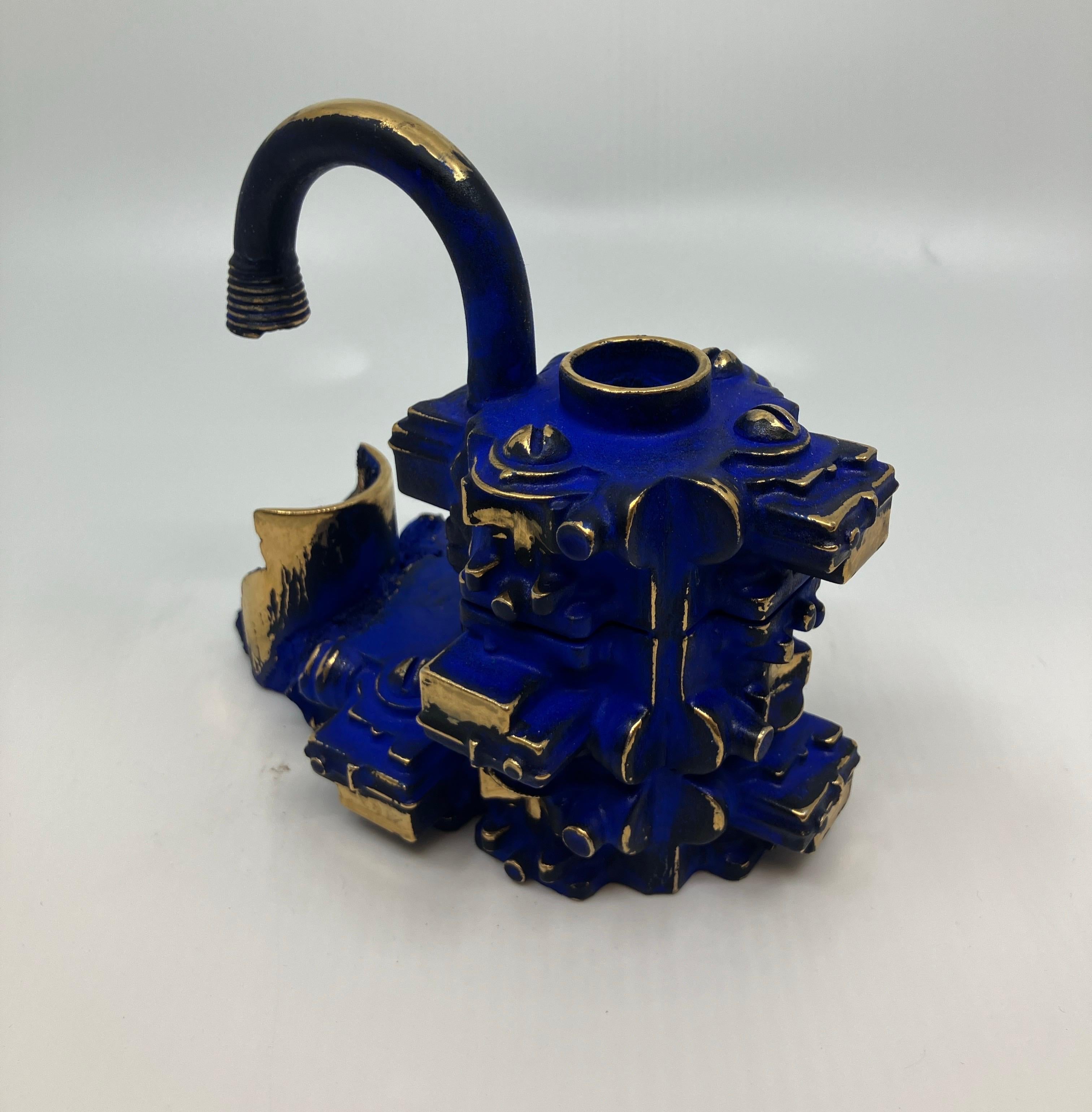 Contemporary, Ceramic, Sculpture, Gold Luster, Euclidean Crucible with Spigot For Sale 2