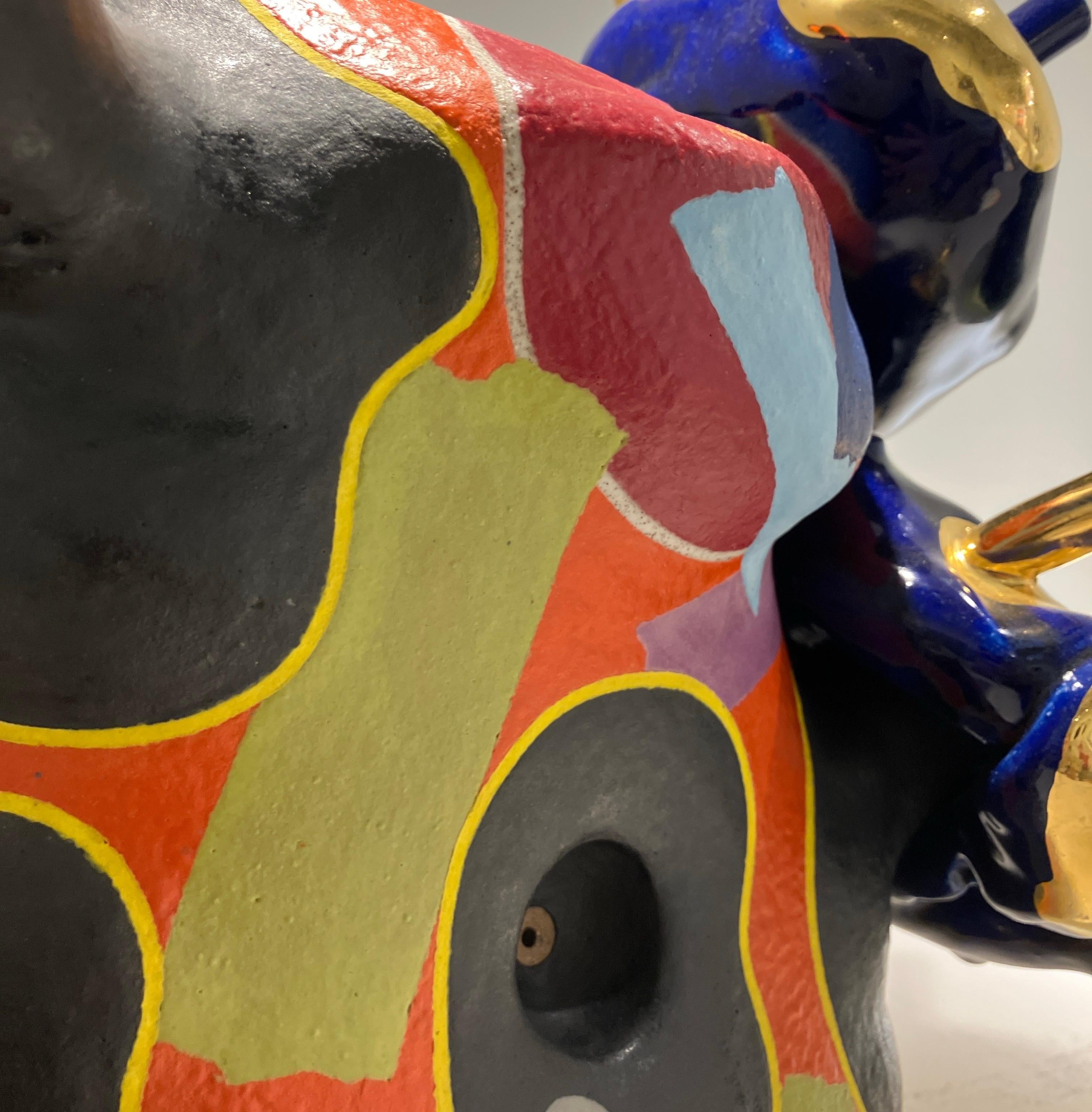 Contemporary Design, Abstract Ceramic Sculpture, Glazed Stoneware, Luster For Sale 4