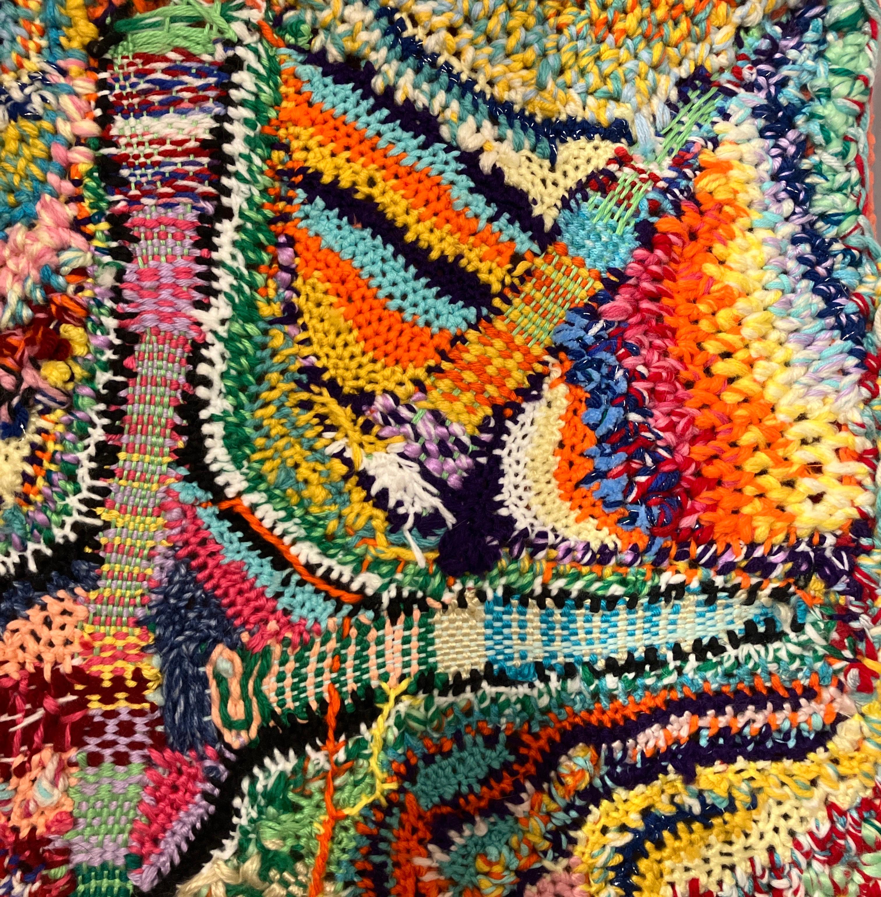 Hand Woven, Stitched and Stretched Fiber Art, Glossolalia by Ethan Meyer For Sale 2