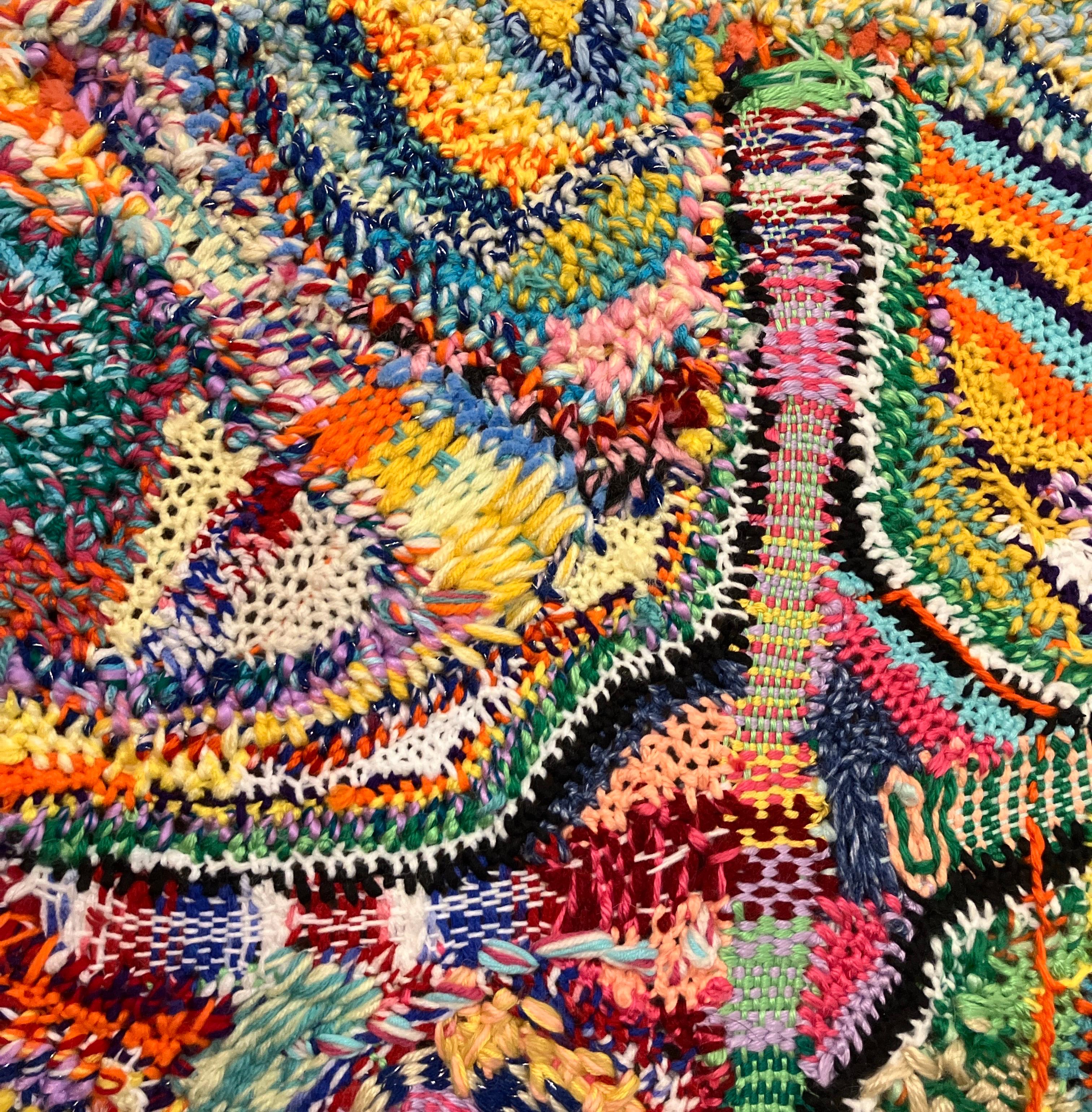 Hand Woven, Stitched and Stretched Fiber Art, Glossolalia by Ethan Meyer For Sale 3