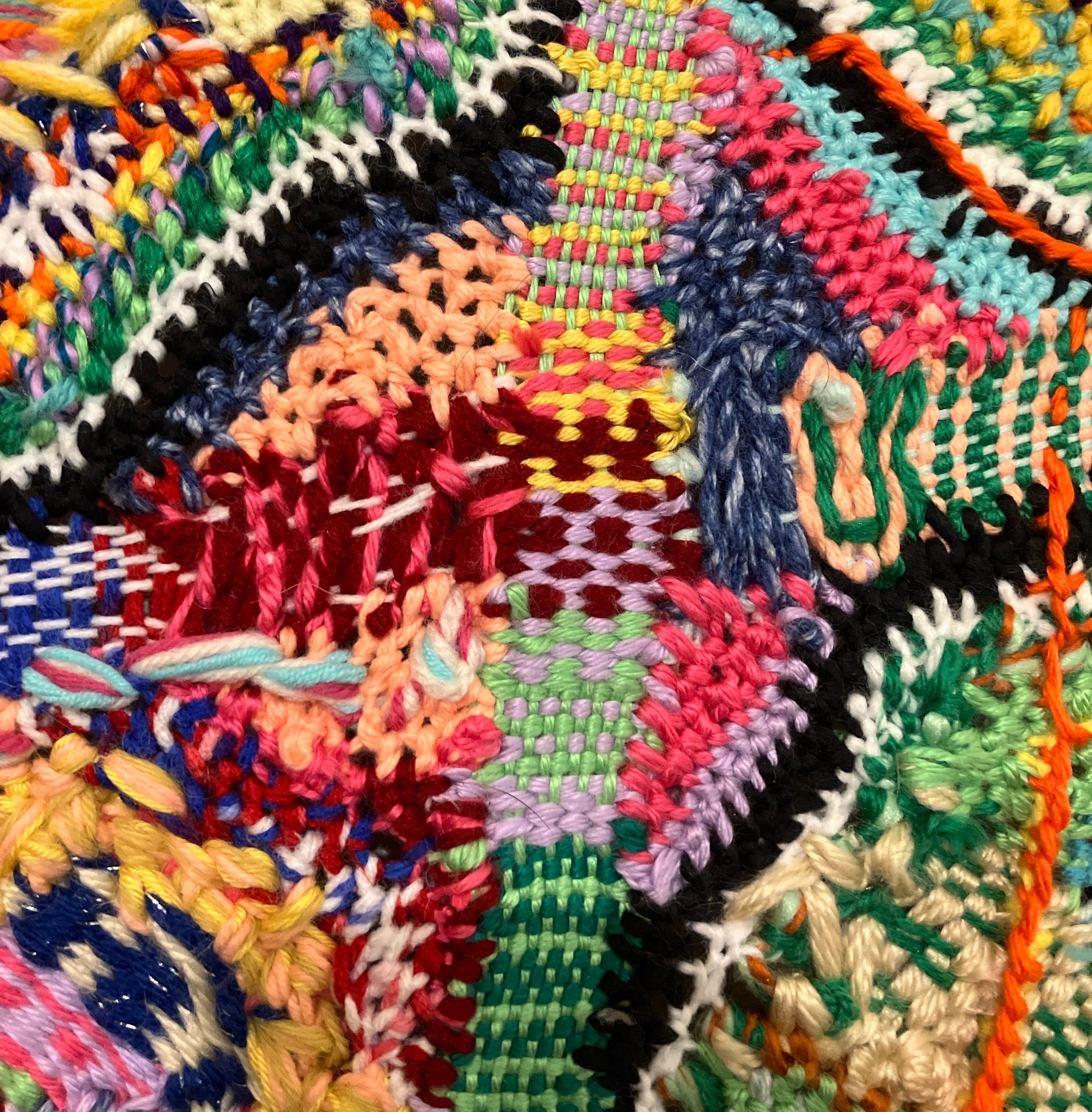 Hand Woven, Stitched and Stretched Fiber Art, Glossolalia by Ethan Meyer For Sale 4