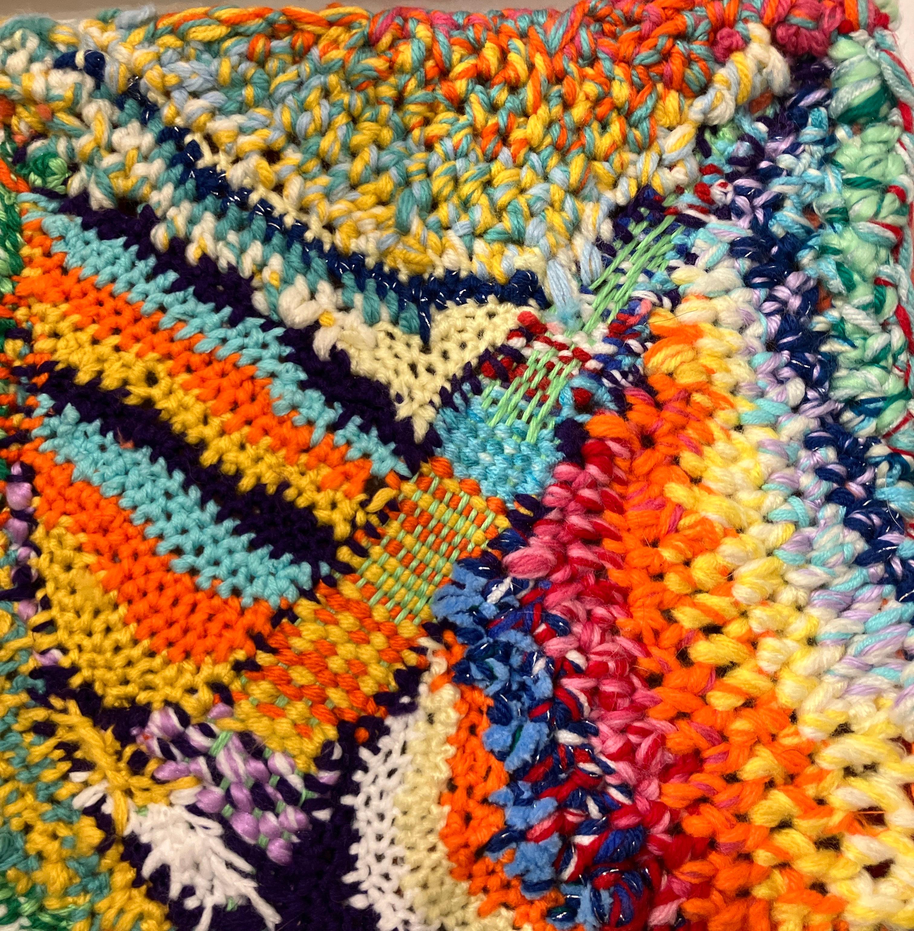 Hand Woven, Stitched and Stretched Fiber Art, Glossolalia by Ethan Meyer For Sale 6