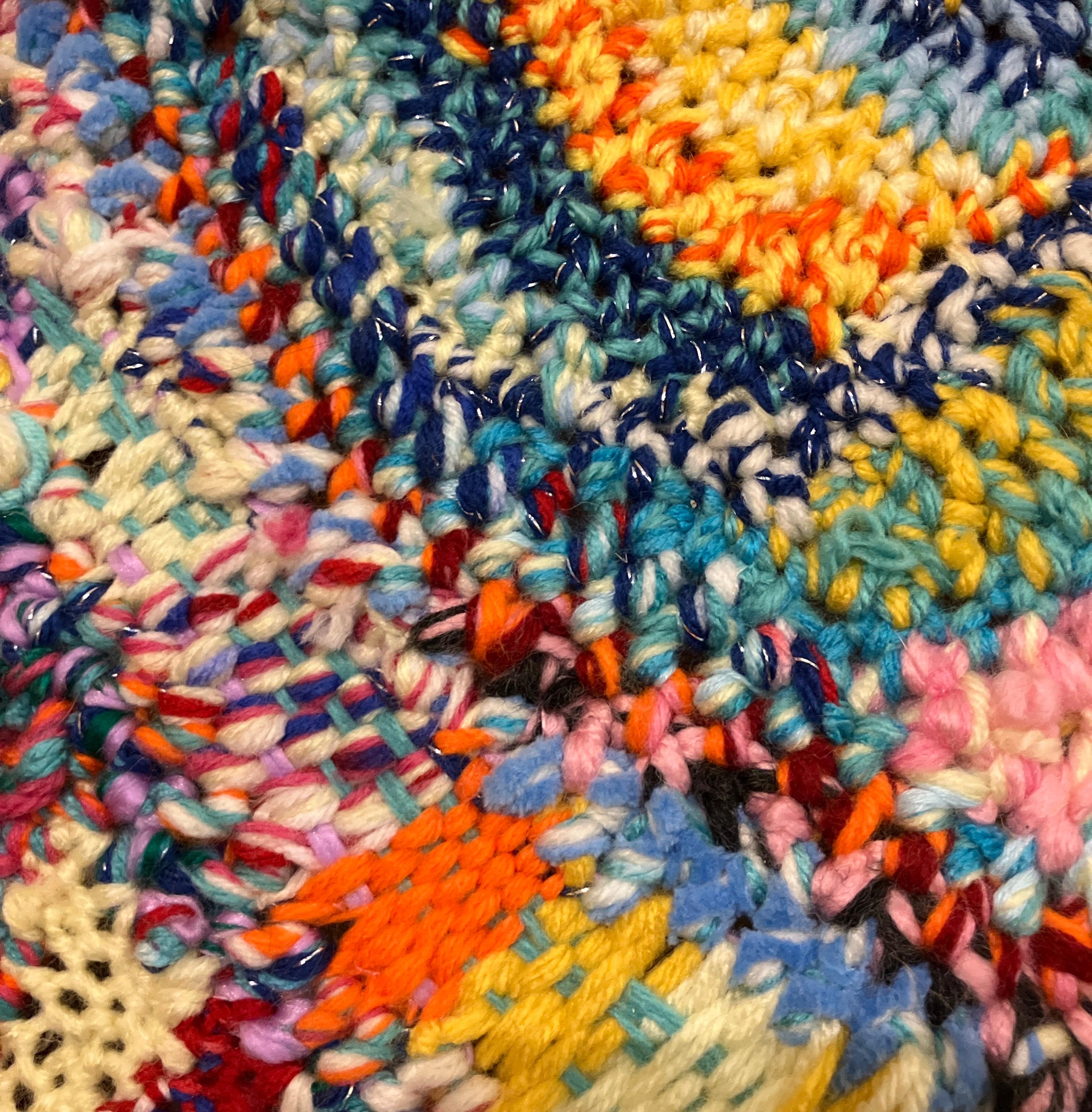Hand Woven, Stitched and Stretched Fiber Art, Glossolalia by Ethan Meyer For Sale 7