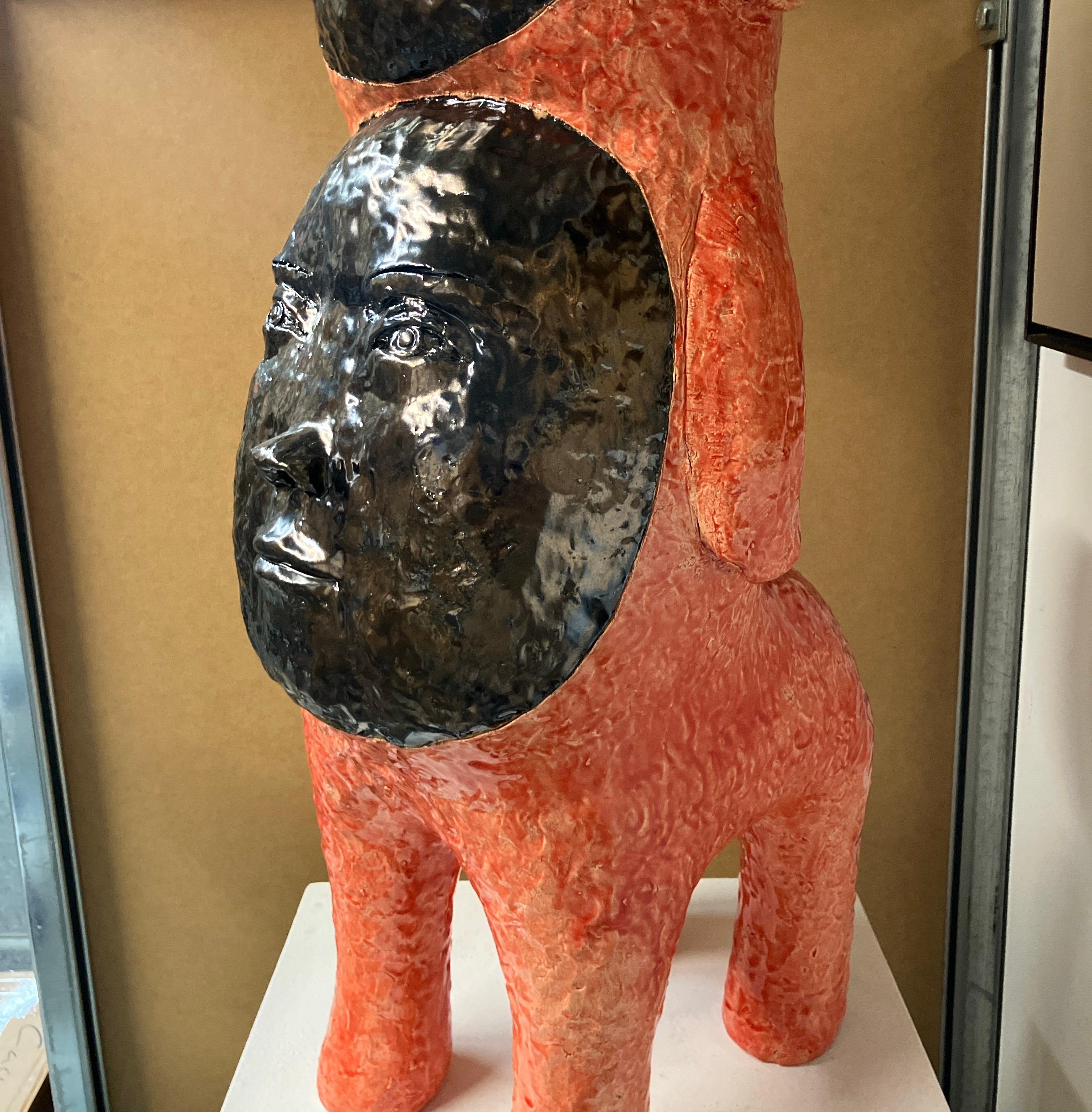 Figurative Ceramic Sculpture, Glazed Stoneware, Dog by Kensuke Yamada, 2024 en venta 3
