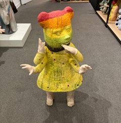 Figurative Ceramic Sculpture, Colorful Glaze, Bear with Me, Kensuke Yamada, 2024