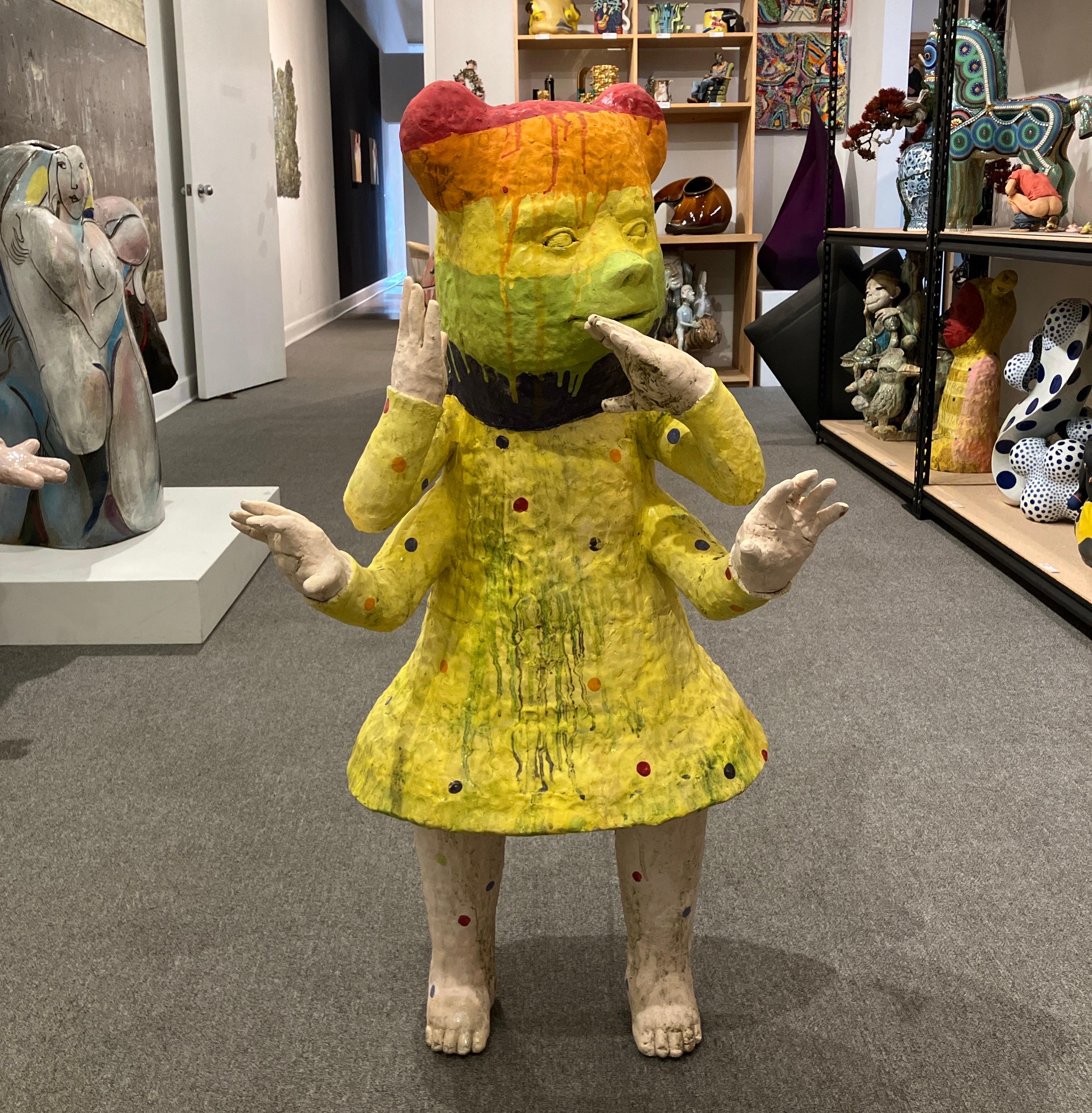 Figurative Ceramic Sculpture, Colorful Glaze, Bear with Me, Kensuke Yamada, 2024 For Sale 2