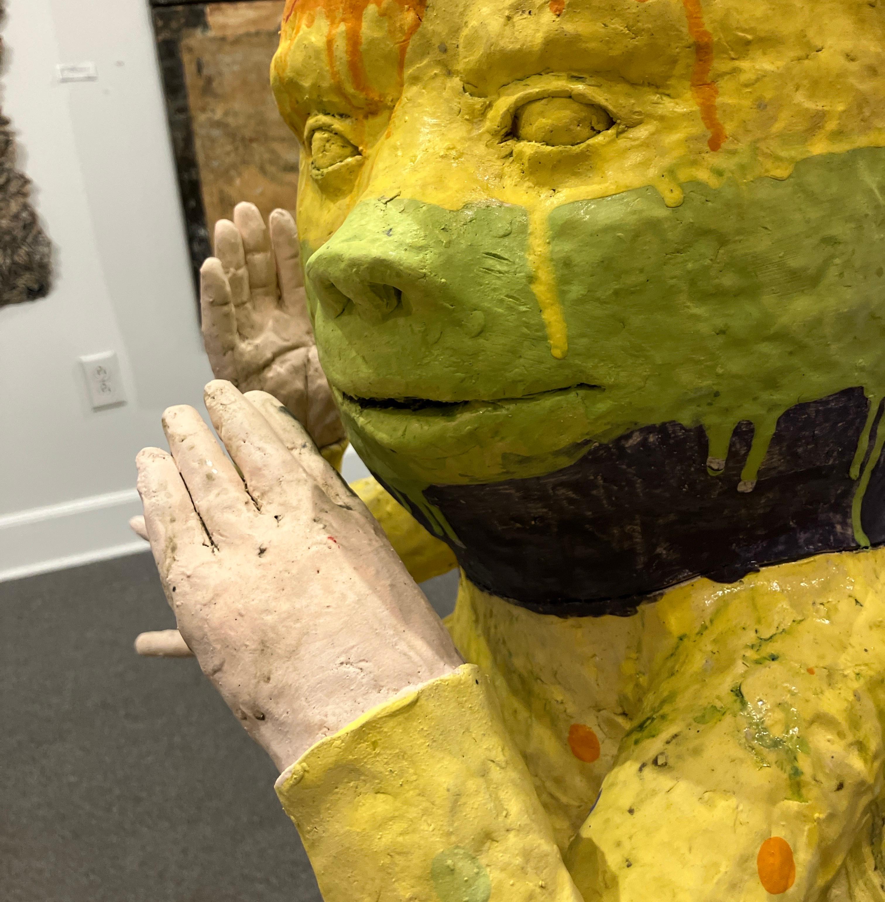 Figurative Ceramic Sculpture, Colorful Glaze, Bear with Me, Kensuke Yamada, 2024 For Sale 4