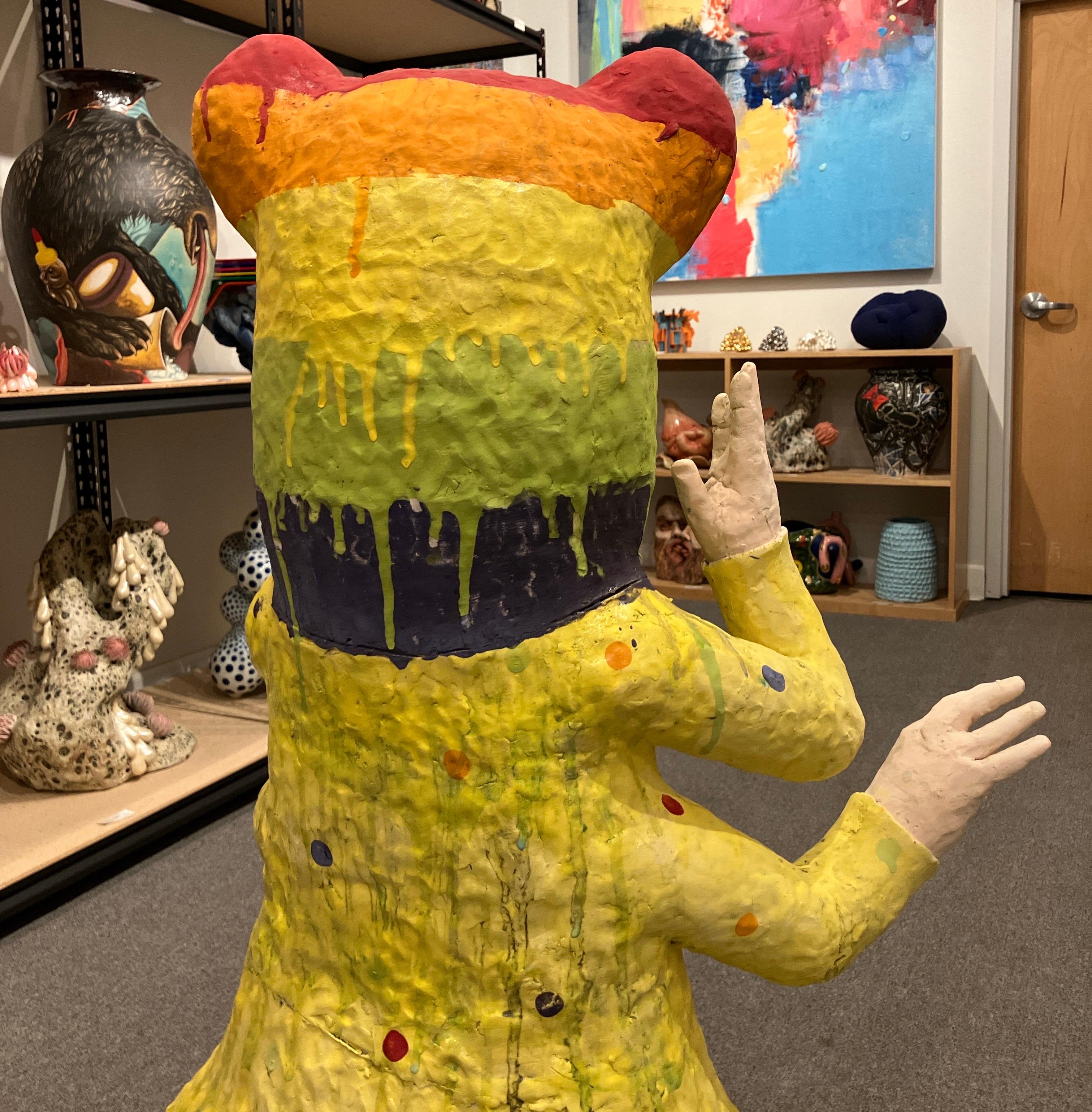 Figurative Ceramic Sculpture, Colorful Glaze, Bear with Me, Kensuke Yamada, 2024 For Sale 7