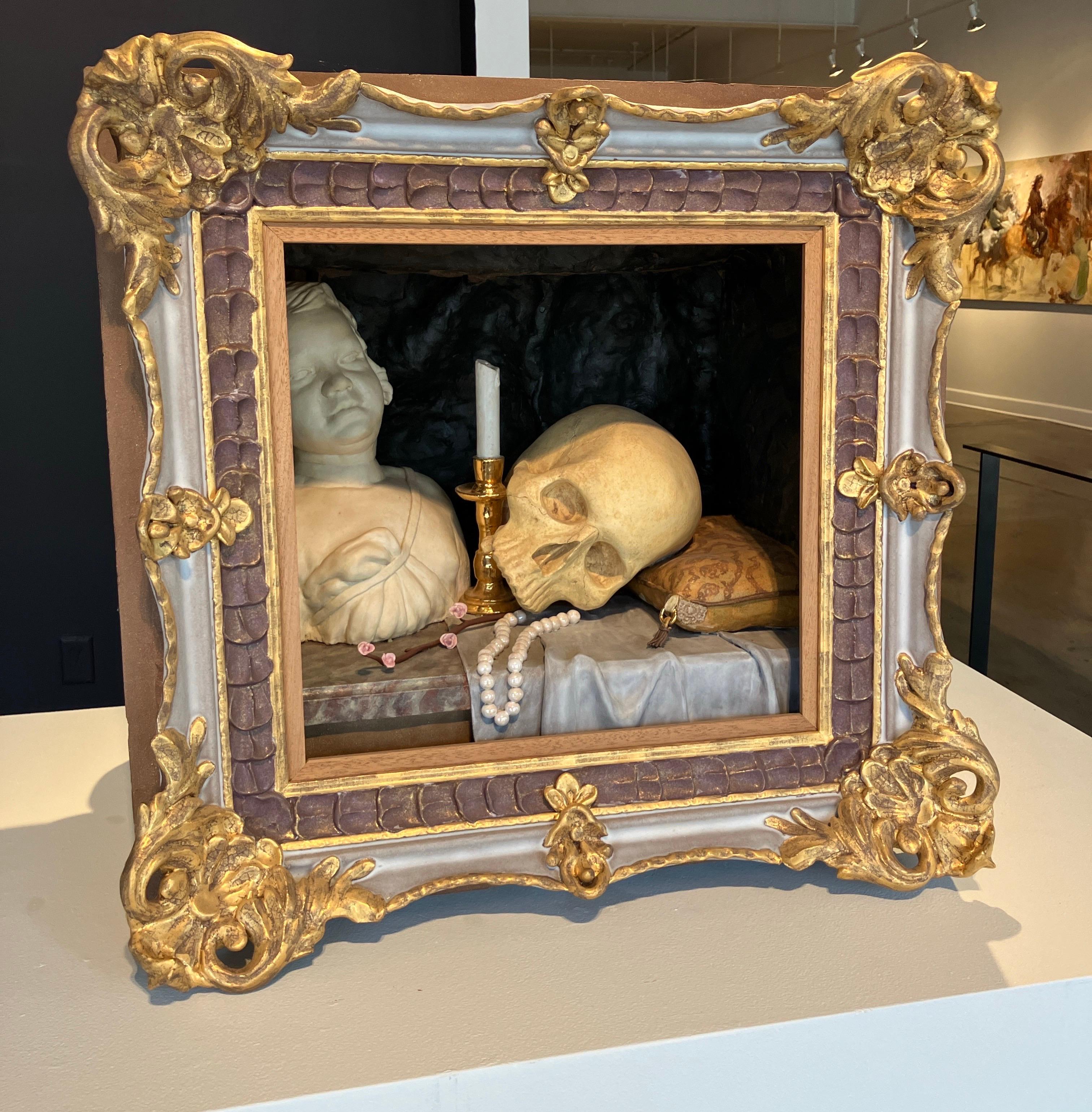 Hand Sculpted Ceramic, Glazed, trompe l'oeil, Beyond A Shadow by Dirk Staschke For Sale 2