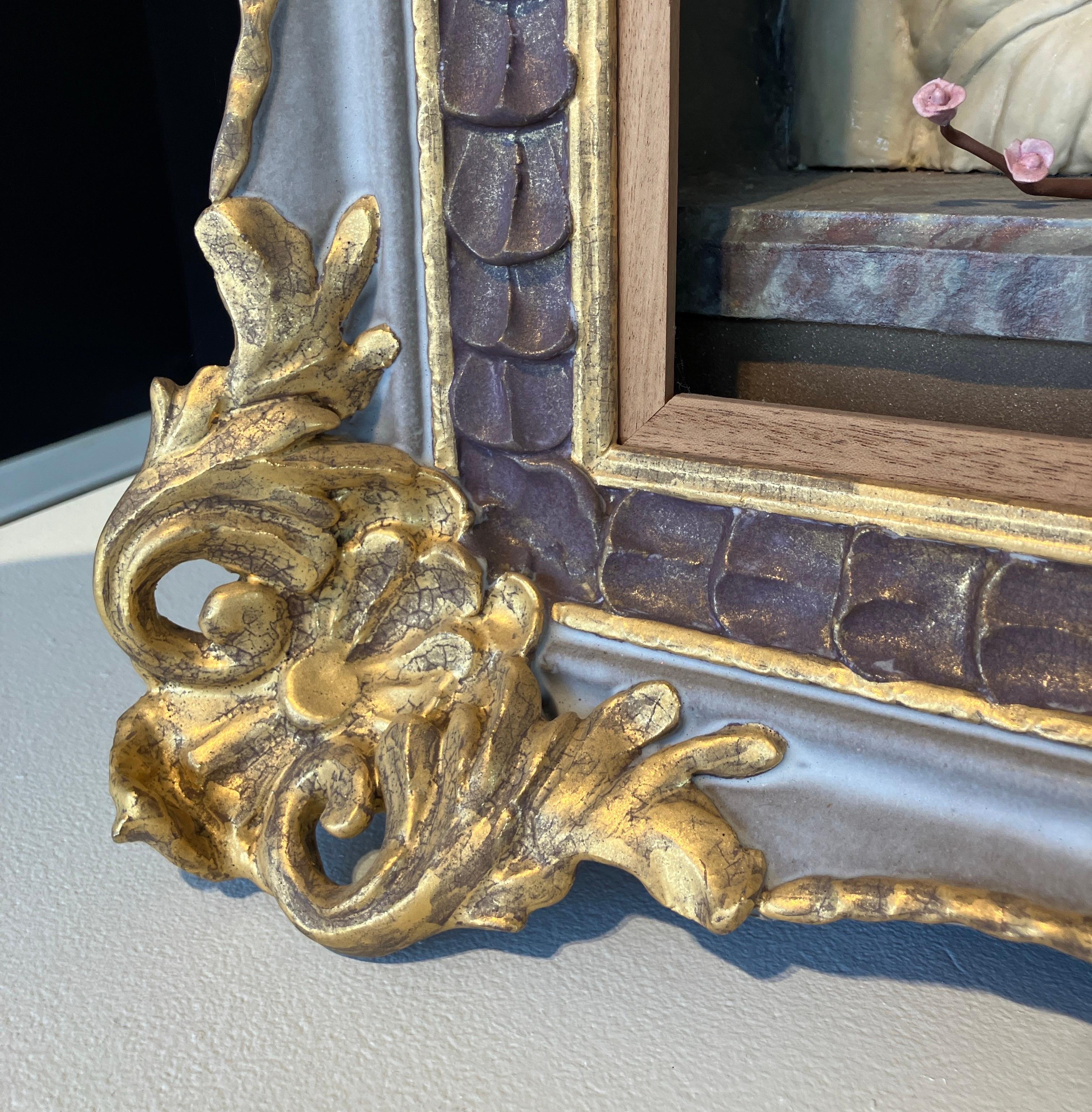 Hand Sculpted Ceramic, Glazed, trompe l'oeil, Beyond A Shadow by Dirk Staschke For Sale 3