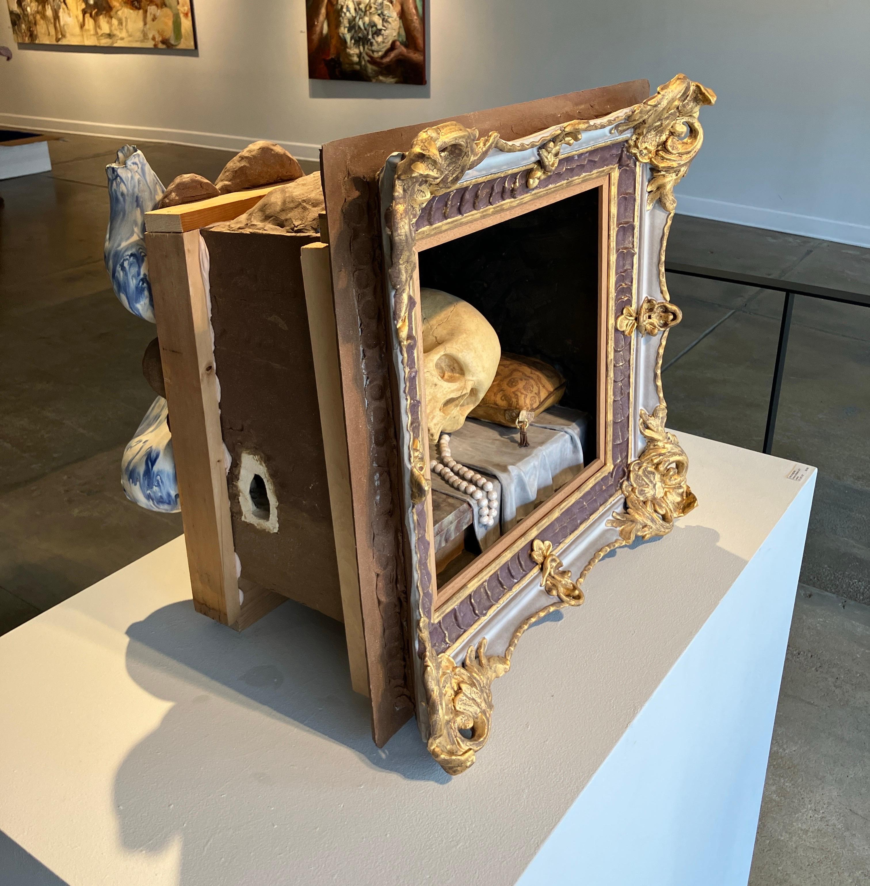 Hand Sculpted Ceramic, Glazed, trompe l'oeil, Beyond A Shadow by Dirk Staschke For Sale 9