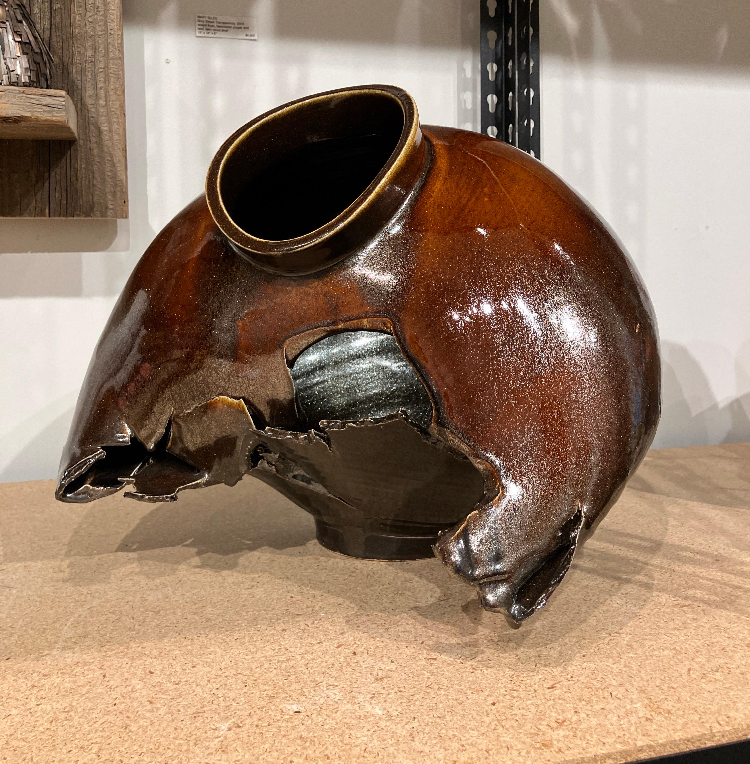 Deconstructed Ceramic Vessel Form, Contemporary Glazed Porcelain Sculpture, Lee For Sale 1