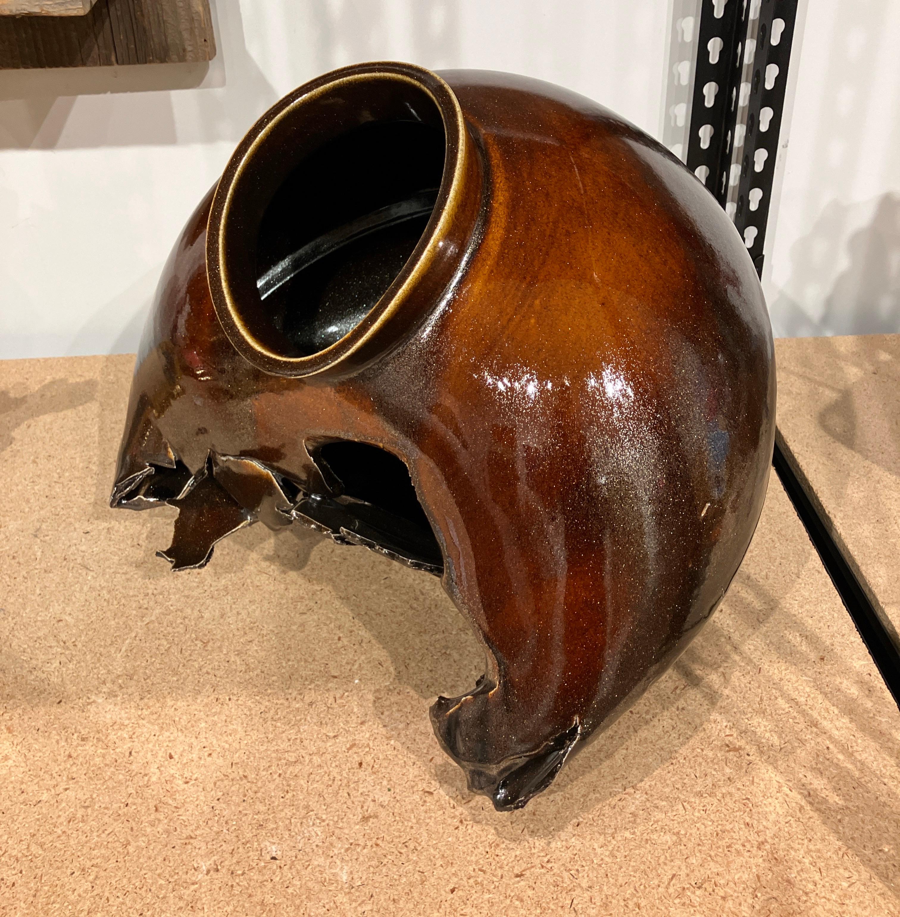 Deconstructed Ceramic Vessel Form, Contemporary Glazed Porcelain Sculpture, Lee For Sale 2