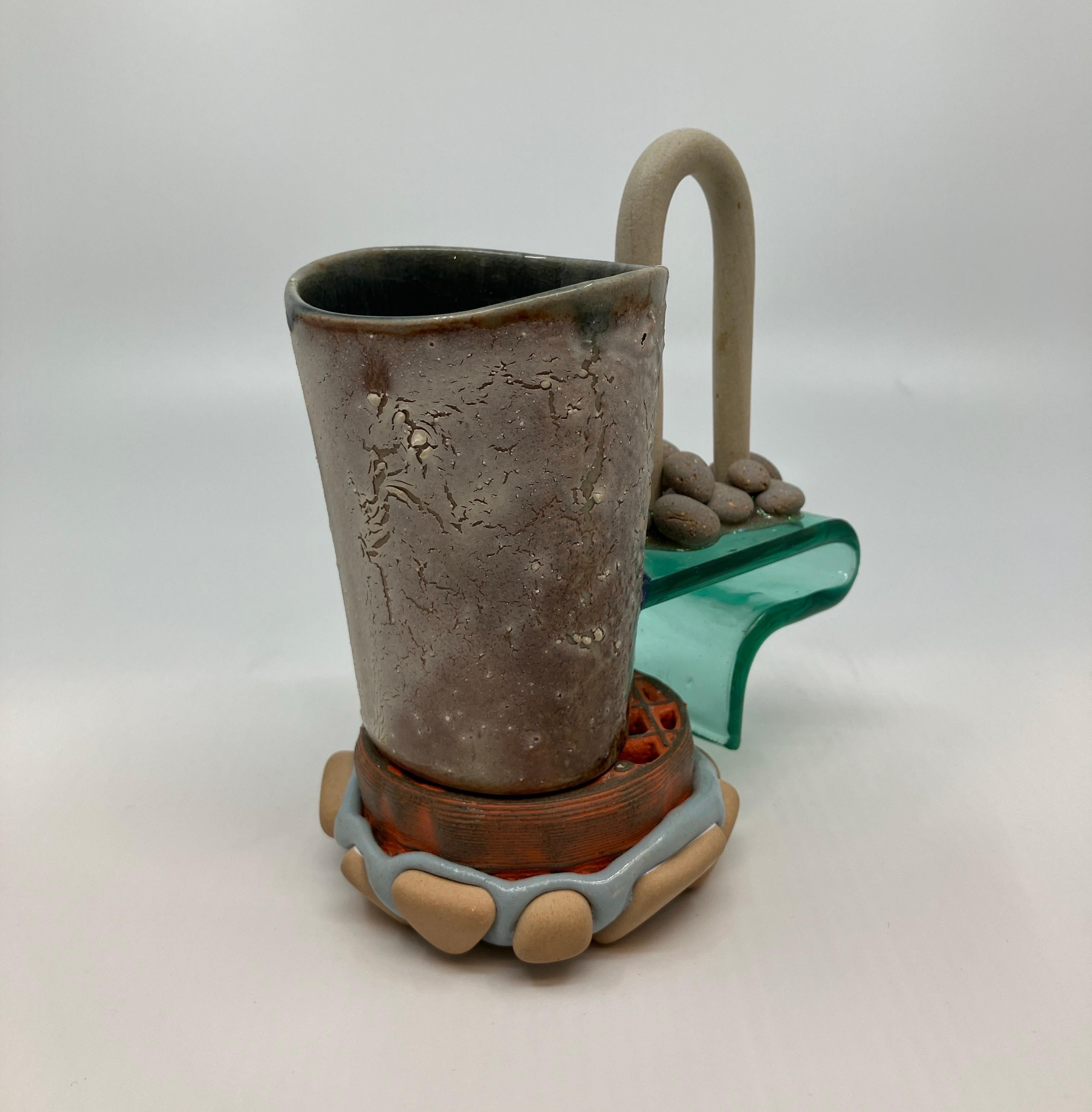 Contemporary, Mixed Media, Ceramic, Sculpture, Functional Mug, Utilitarian For Sale 5