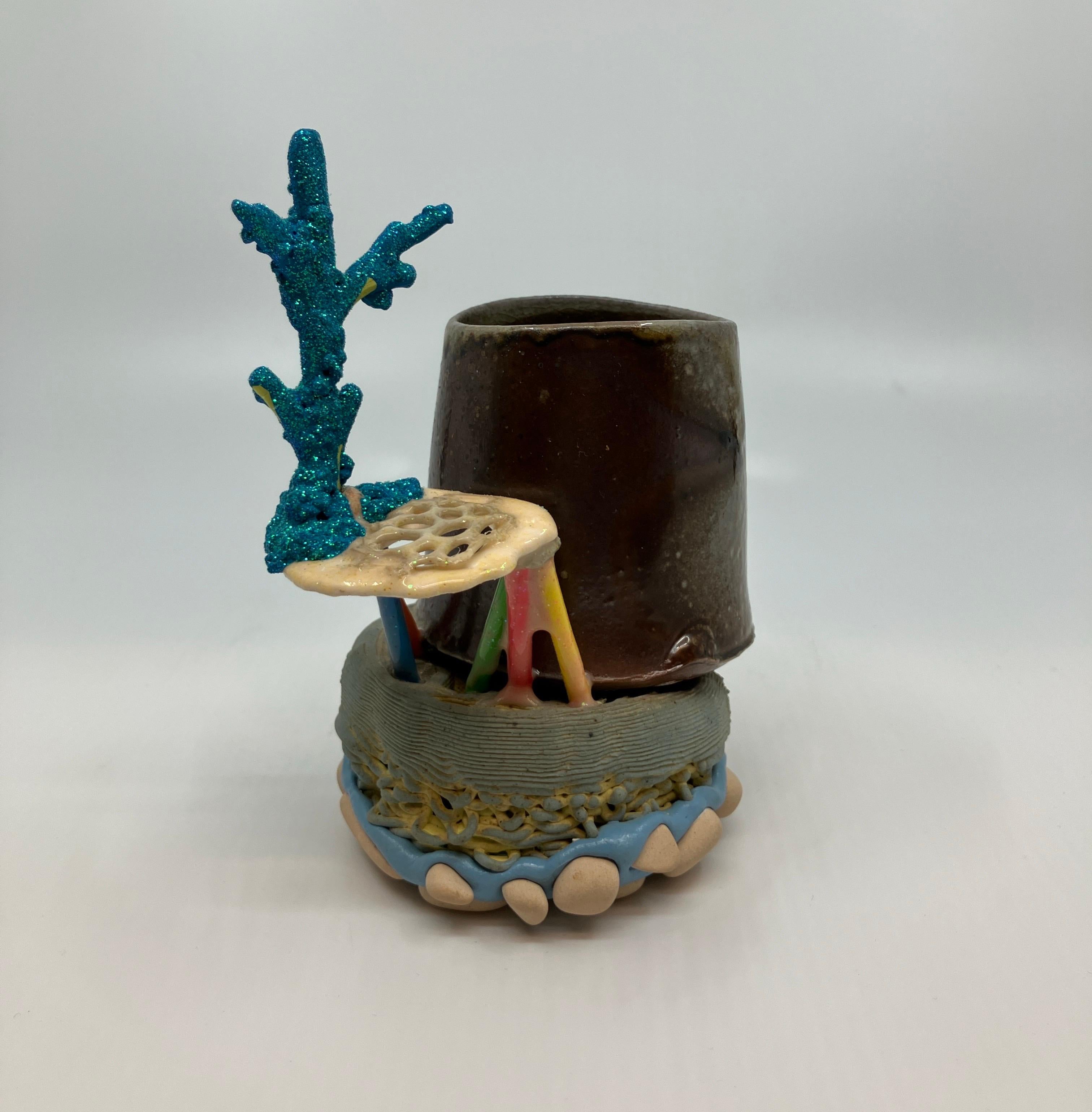 Contemporary, Mixed Media, Ceramic, Sculpture, Functional Mug, Utilitarian For Sale 3