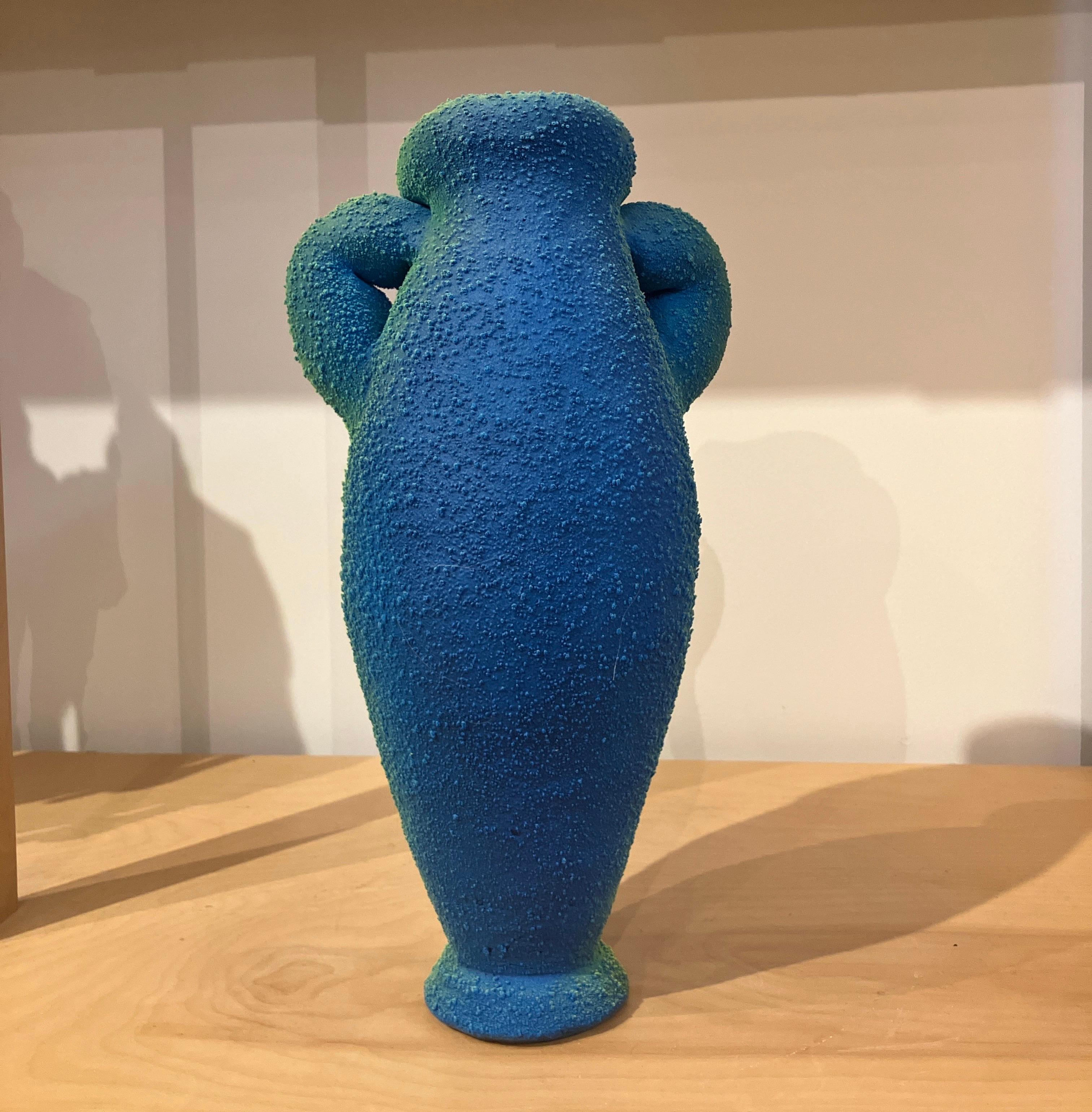 Contemporary Ceramic Sculpture, Mixed Media, Stoneware, Pigmented PVC Surface For Sale 2