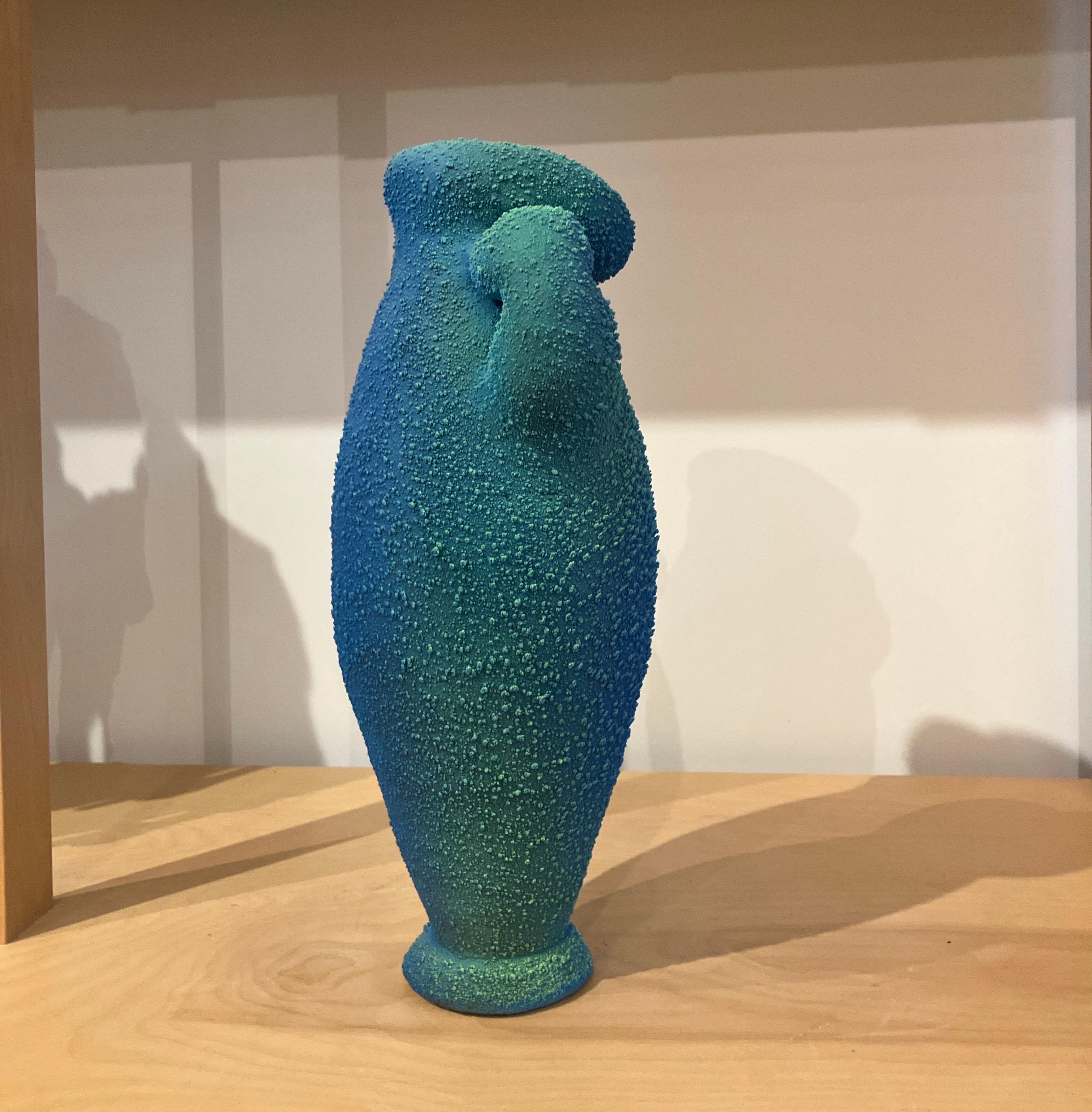 Contemporary Ceramic Sculpture, Mixed Media, Stoneware, Pigmented PVC Surface For Sale 3