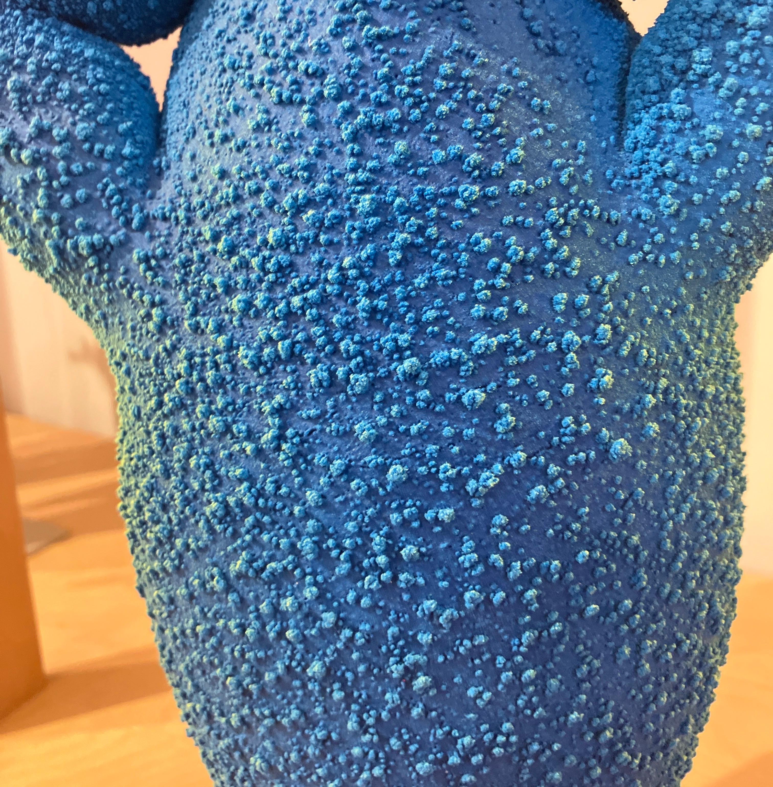 Contemporary Ceramic Sculpture, Mixed Media, Stoneware, Pigmented PVC Surface For Sale 5