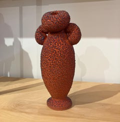 "Anfora rossa e blu", Contemporaneo, Ceramica, Scultura, Gres, Smalto