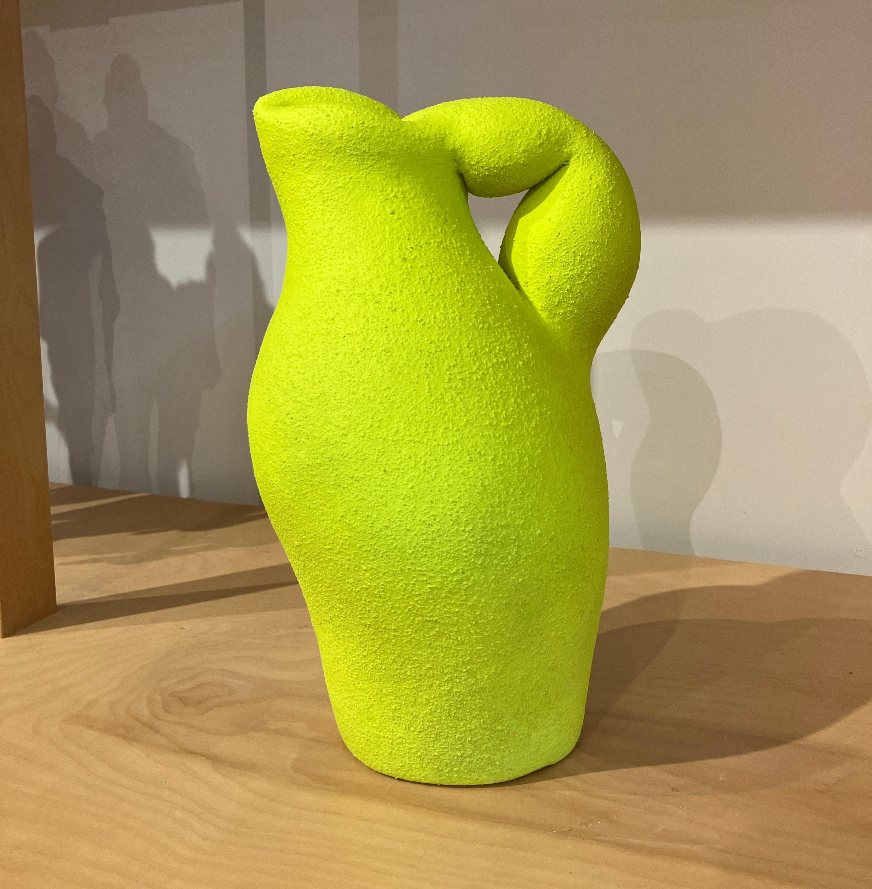 Contemporary Ceramic Sculpture with Brilliant Yellow Surface, Design, Mustardo For Sale 3