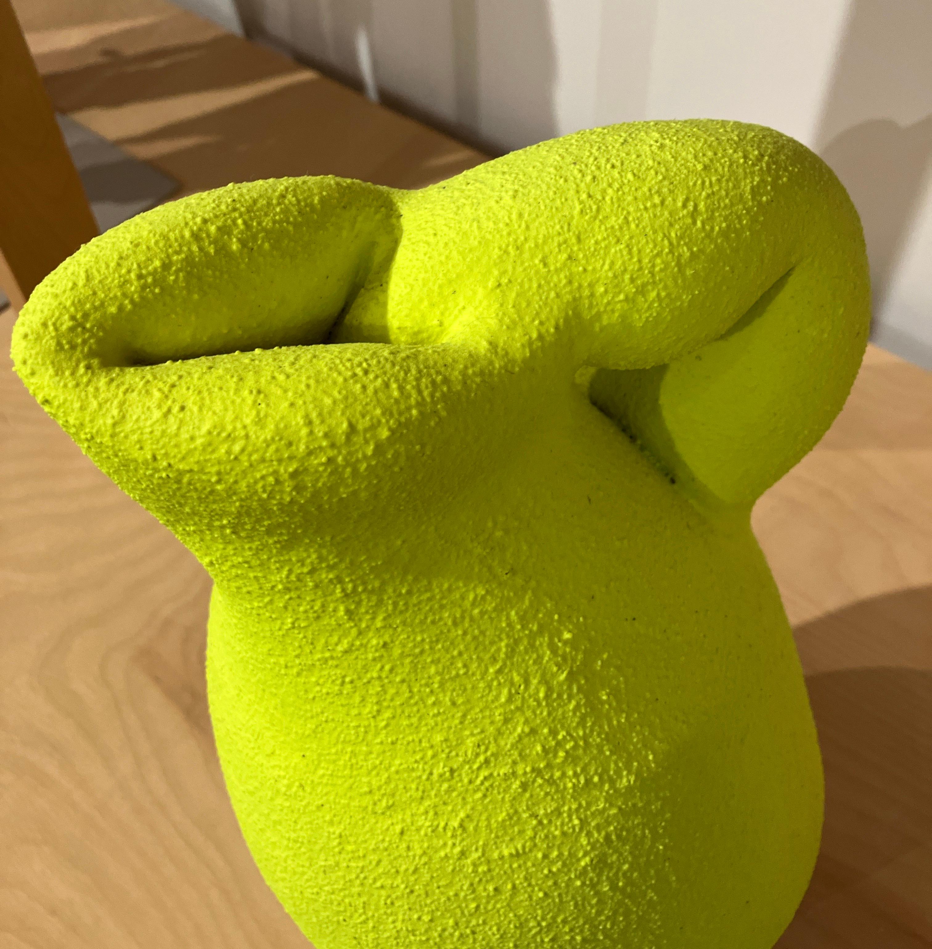Contemporary Ceramic Sculpture with Brilliant Yellow Surface, Design, Mustardo For Sale 5