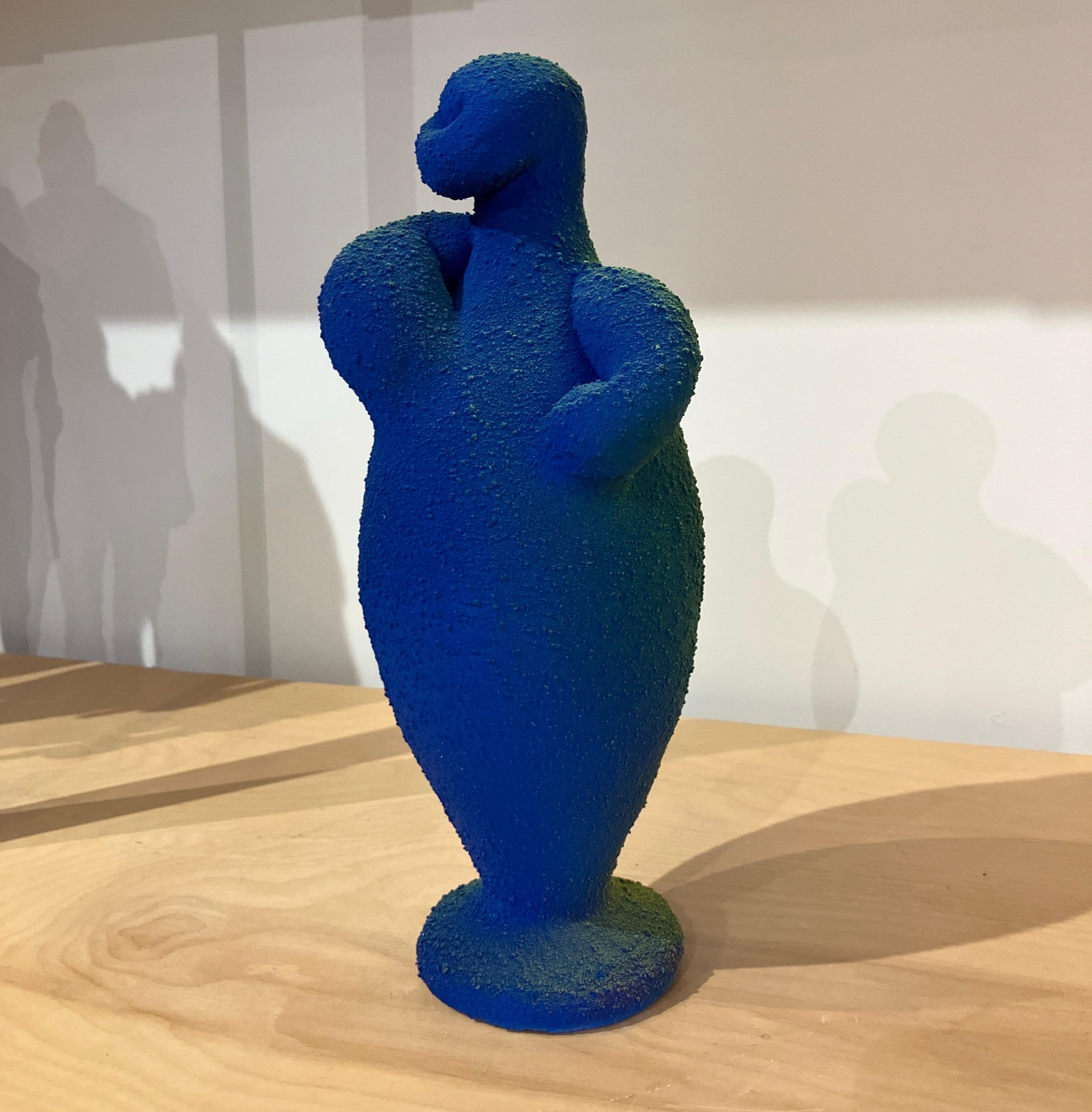 Contemporary Ceramic Sculpture with Pigmented PVC Surface, Design, Mixed Media - Black Abstract Sculpture by Maxwell Mustardo