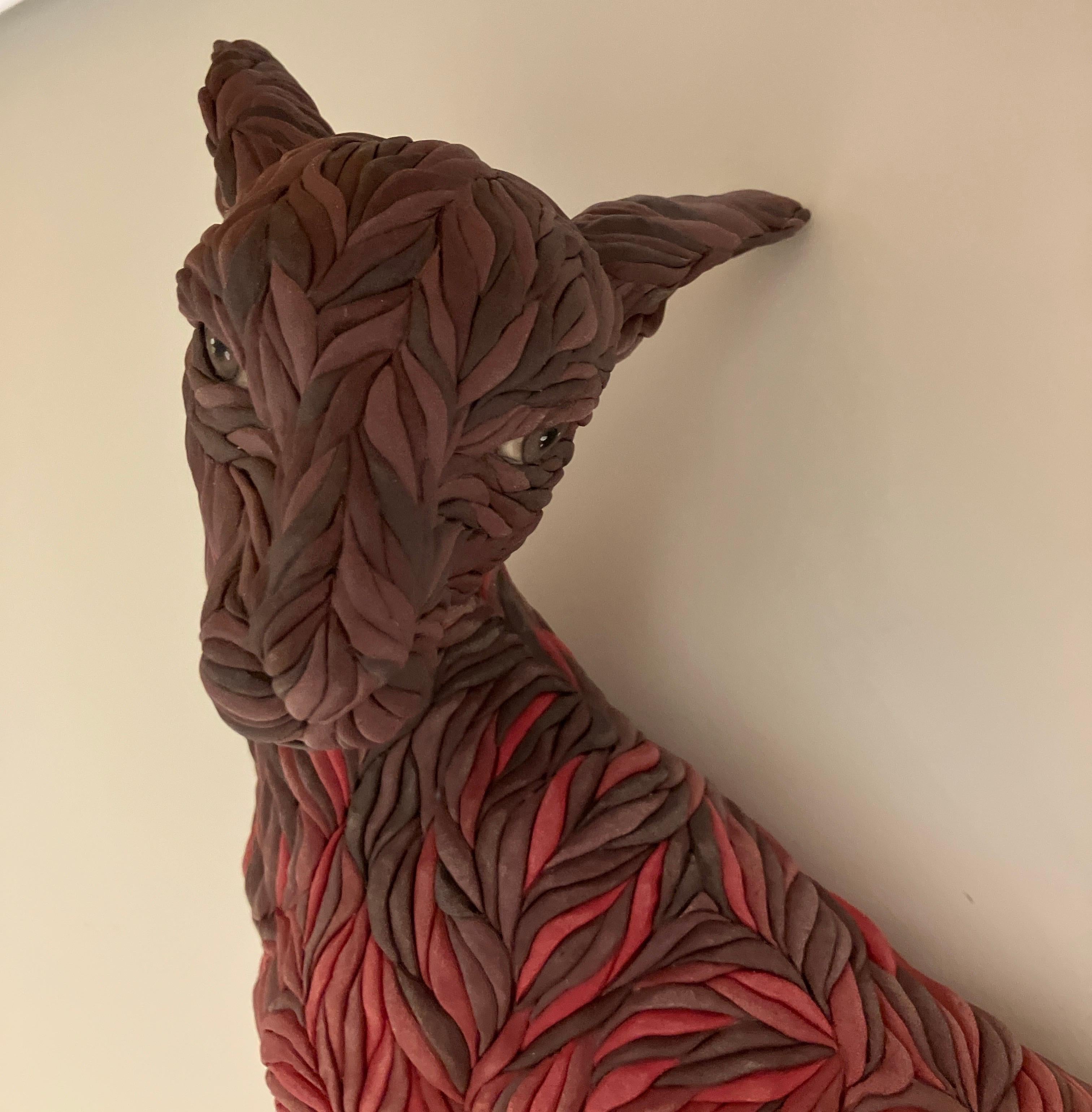 « Nostos », sculpture murale en céramique, porcelaine colorée, animal, figuratif en vente 3