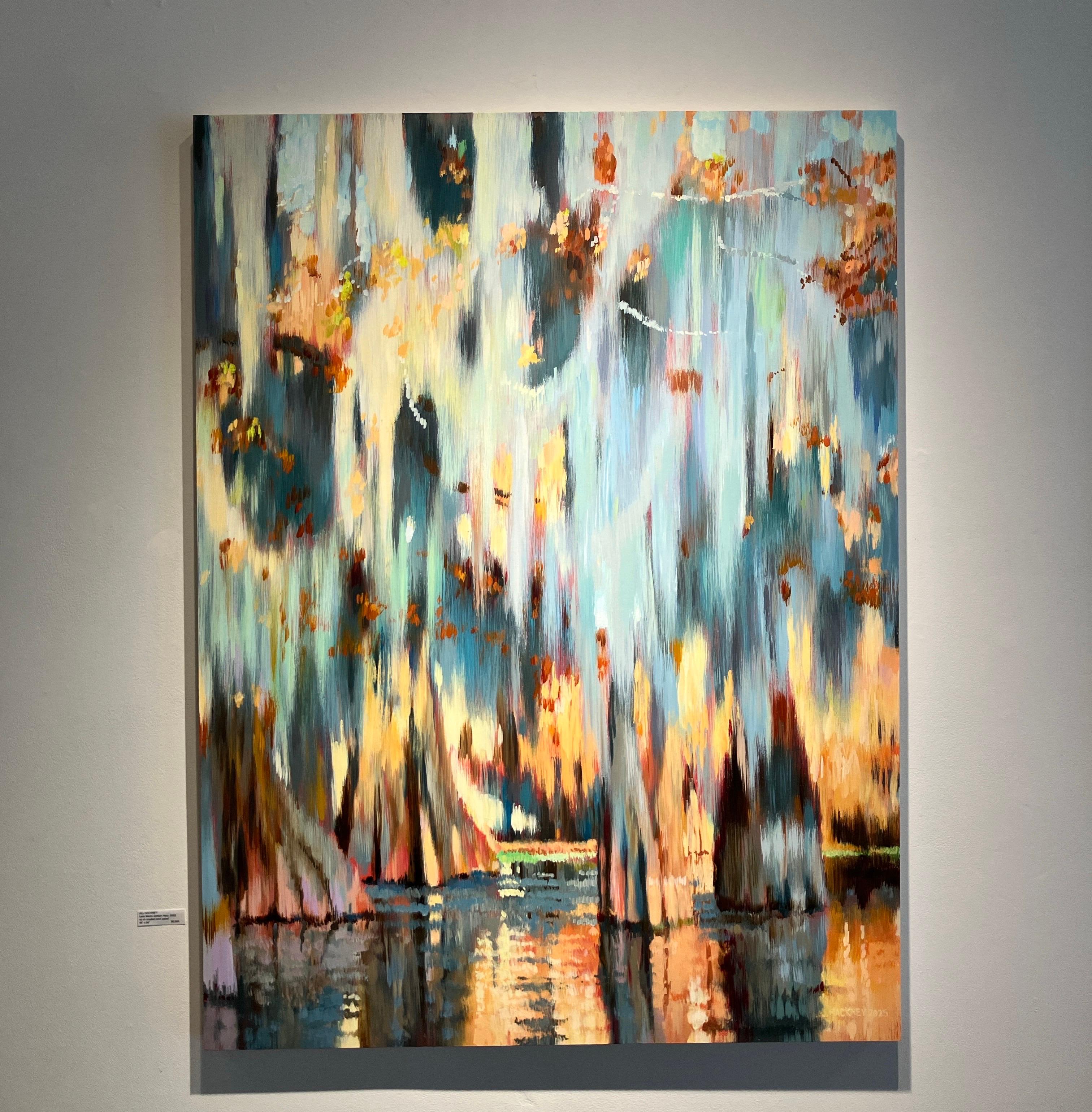 Impressionist Style Landscape Painting, Swamp, Water, Oil on Panel, Jill Hackney For Sale 1