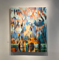 Senza titolo, serie Le marais, Jill Hackney, 2025, Pittura di paesaggio impressionista