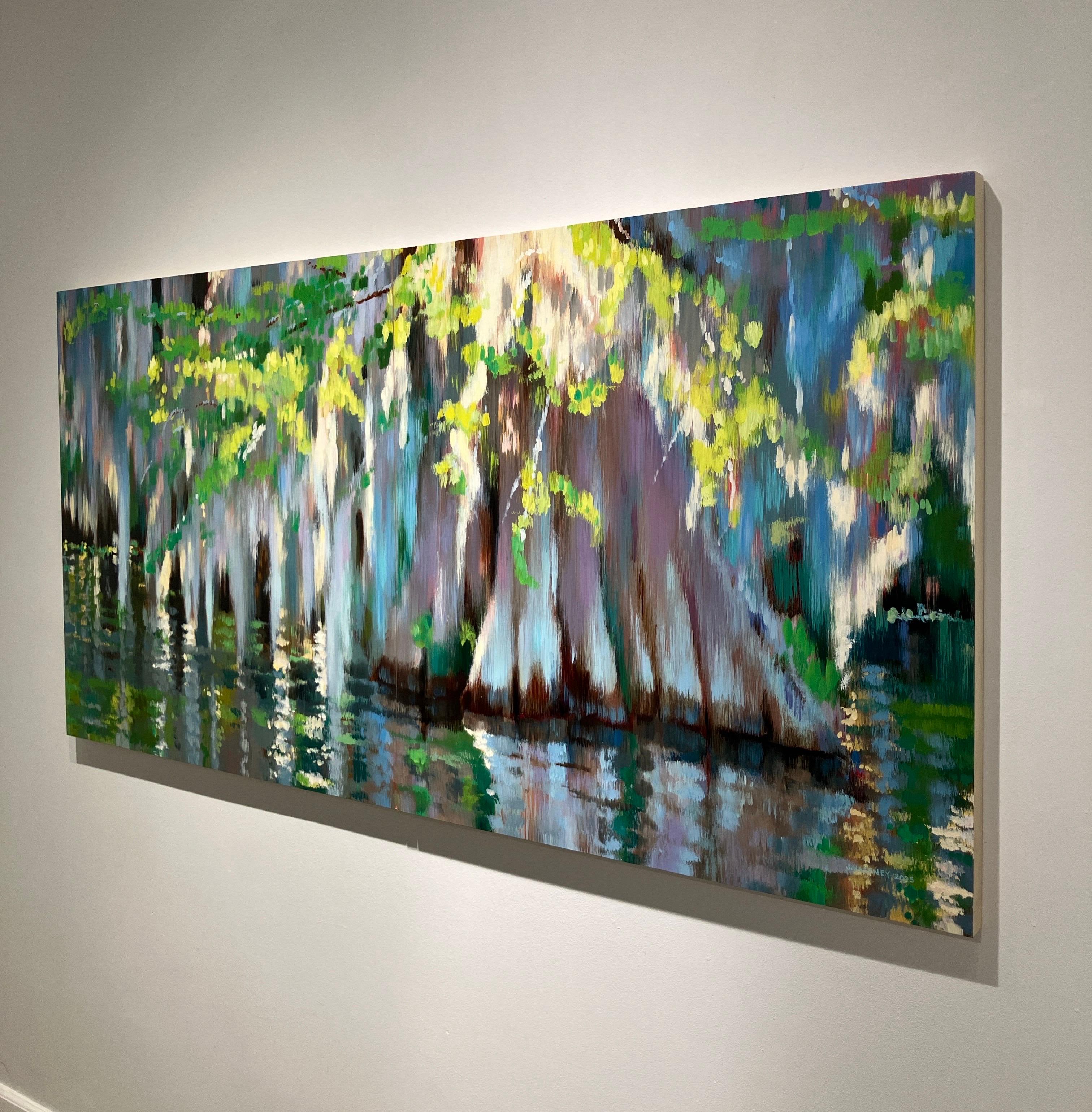 Impressionist Style Landscape Painting, Diptych, Swamp, Water, Oil on Panel For Sale 4