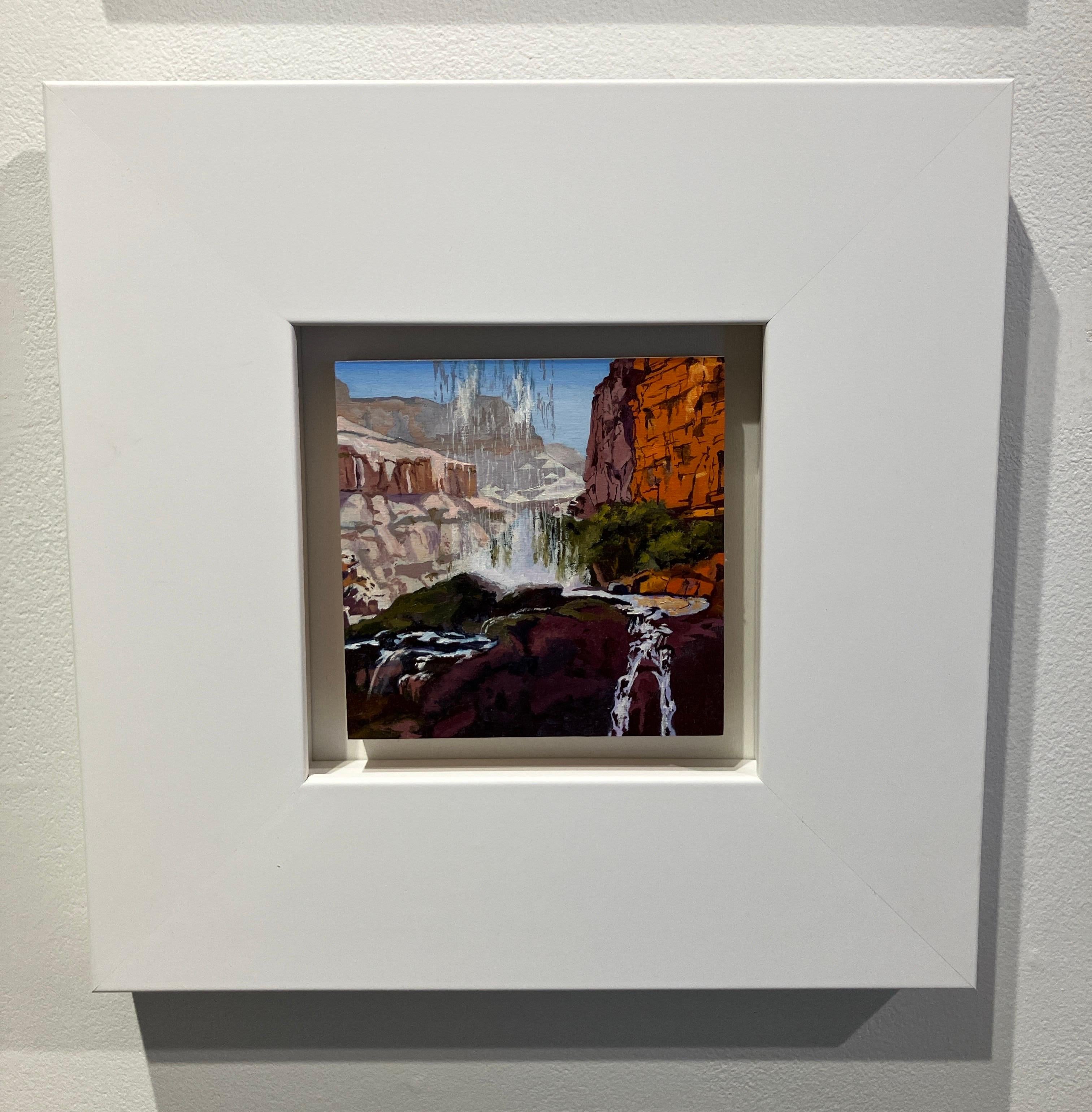 Small Scale Landscape Oil Painting on Panel, Framed, Earth Tones, Steve Cope For Sale 1