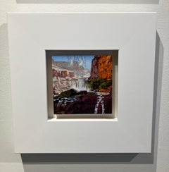 Small Scale Landscape Oil Painting on Panel, Framed, Earth Tones, Steve Cope