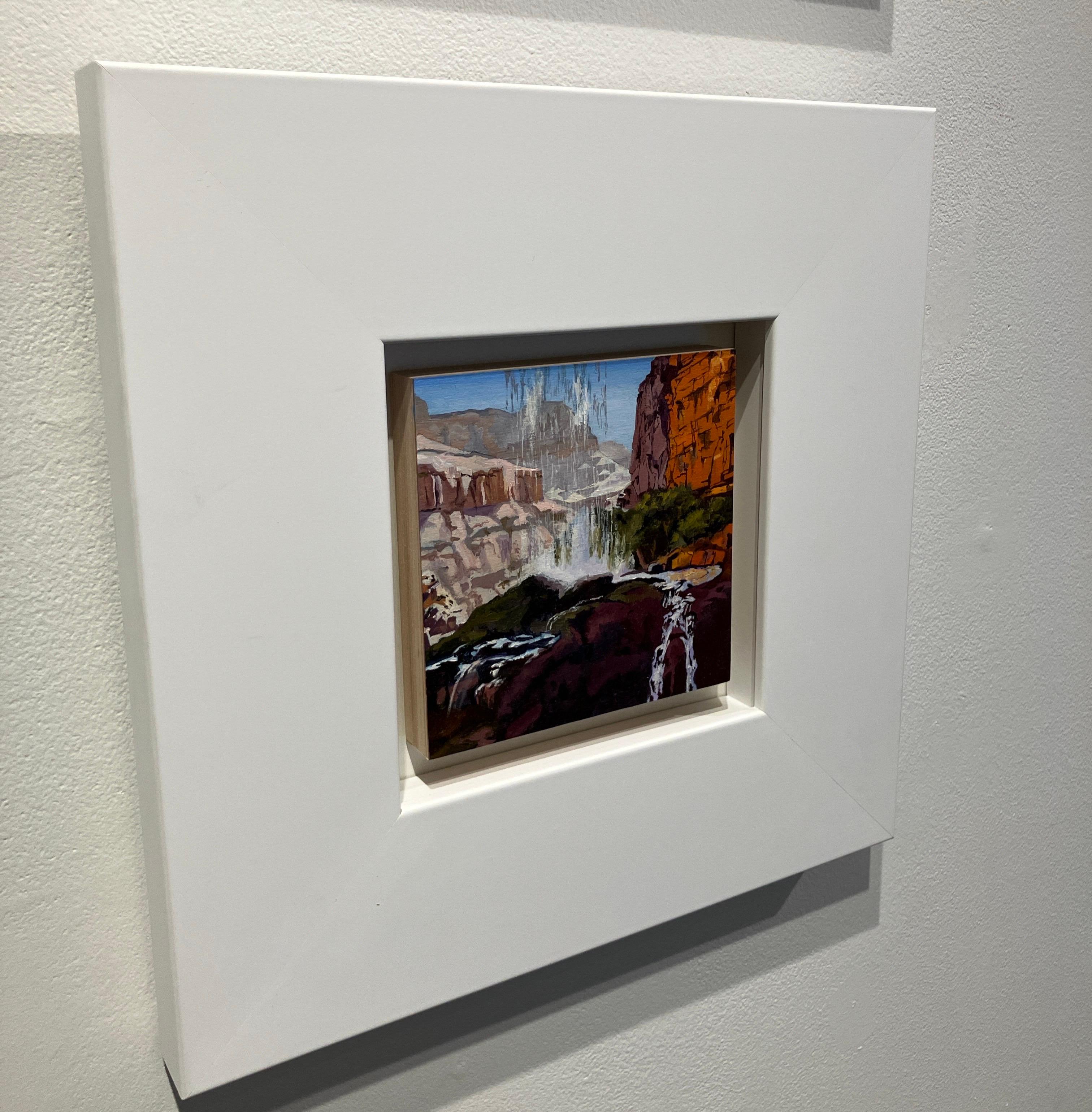 Small Scale Landscape Oil Painting on Panel, Framed, Earth Tones, Steve Cope For Sale 2
