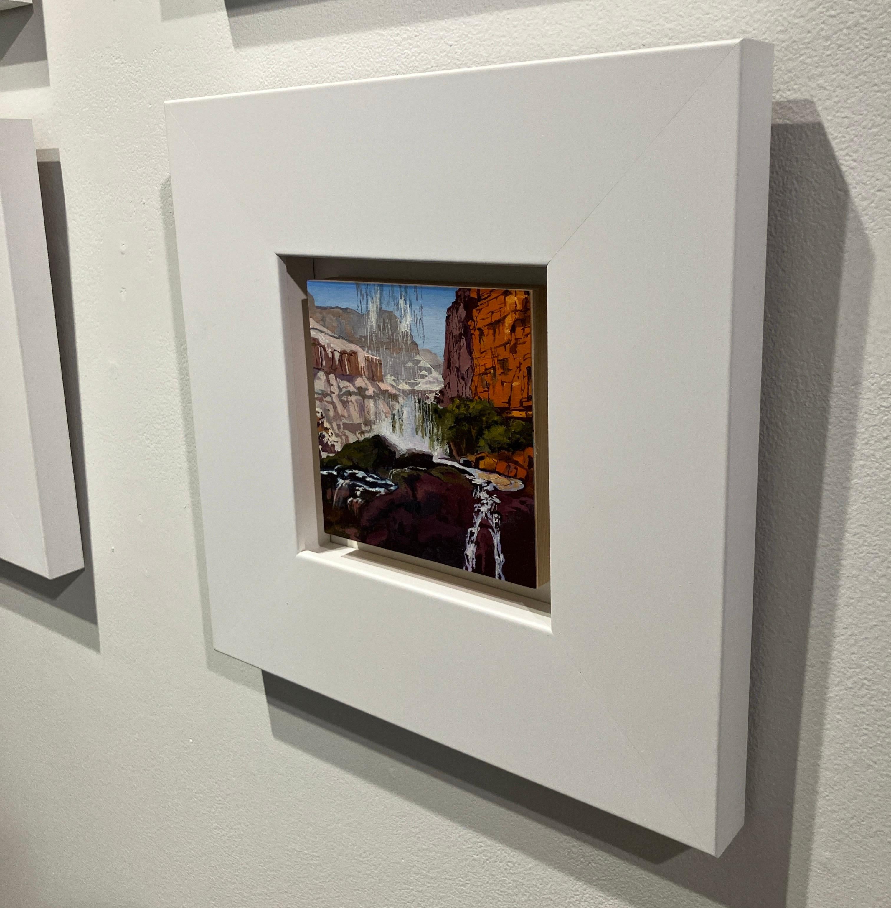 Small Scale Landscape Oil Painting on Panel, Framed, Earth Tones, Steve Cope For Sale 3