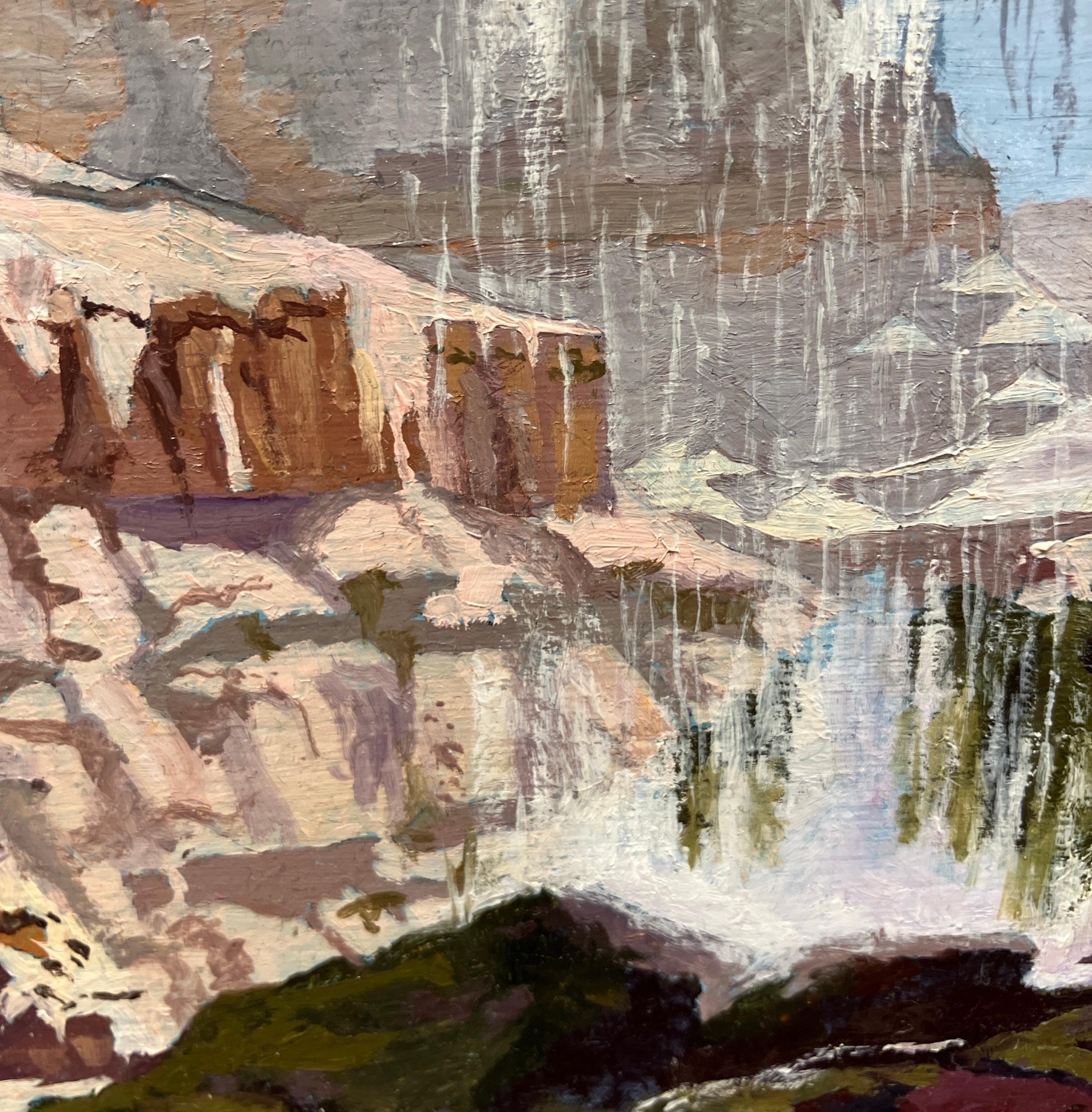 Small Scale Landscape Oil Painting on Panel, Framed, Earth Tones, Steve Cope For Sale 7