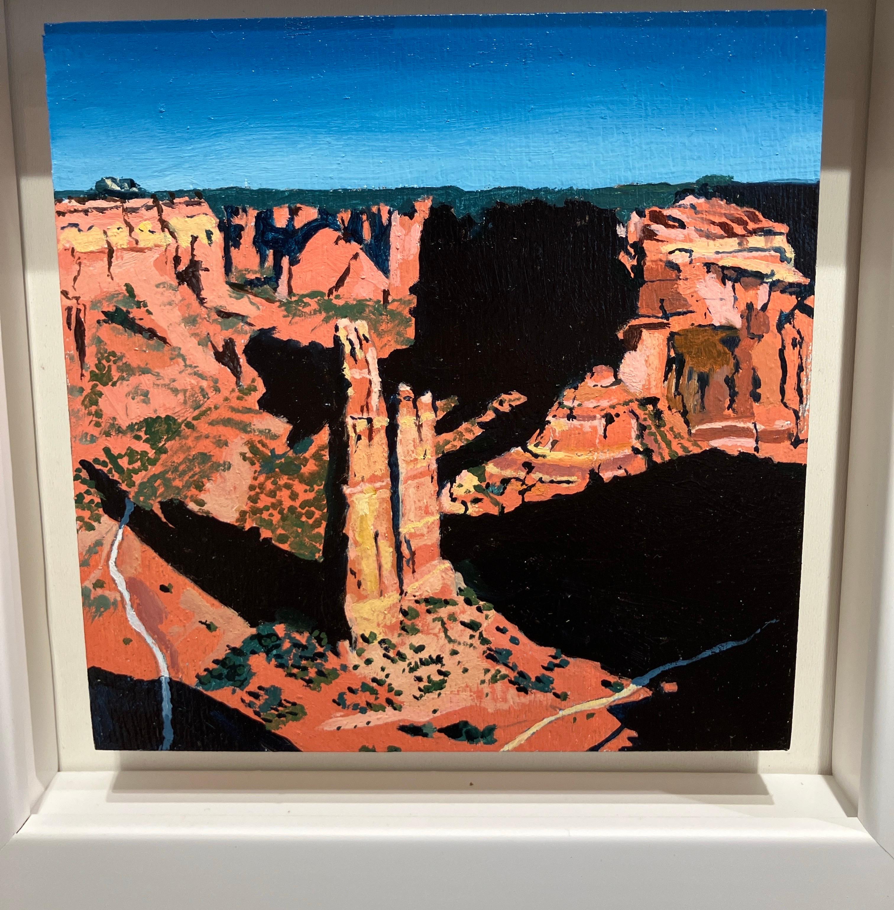 Small Scale Landscape Oil Painting on Panel, Framed, Earth Tones, Steve Cope For Sale 4