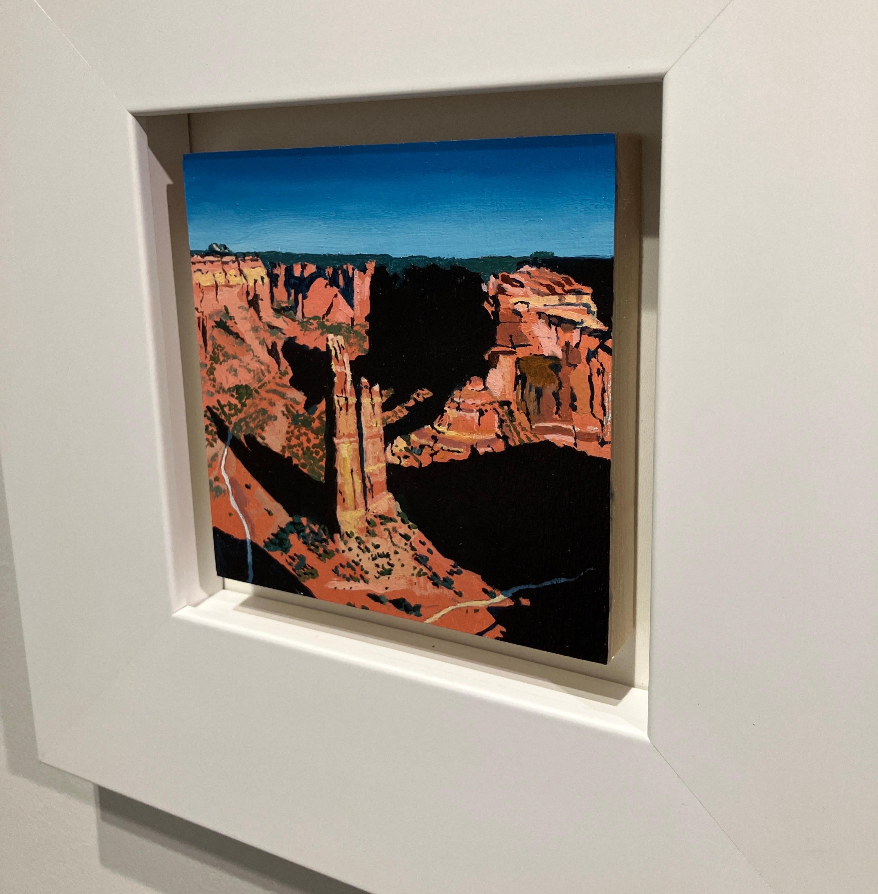 Small Scale Landscape Oil Painting on Panel, Framed, Earth Tones, Steve Cope For Sale 7