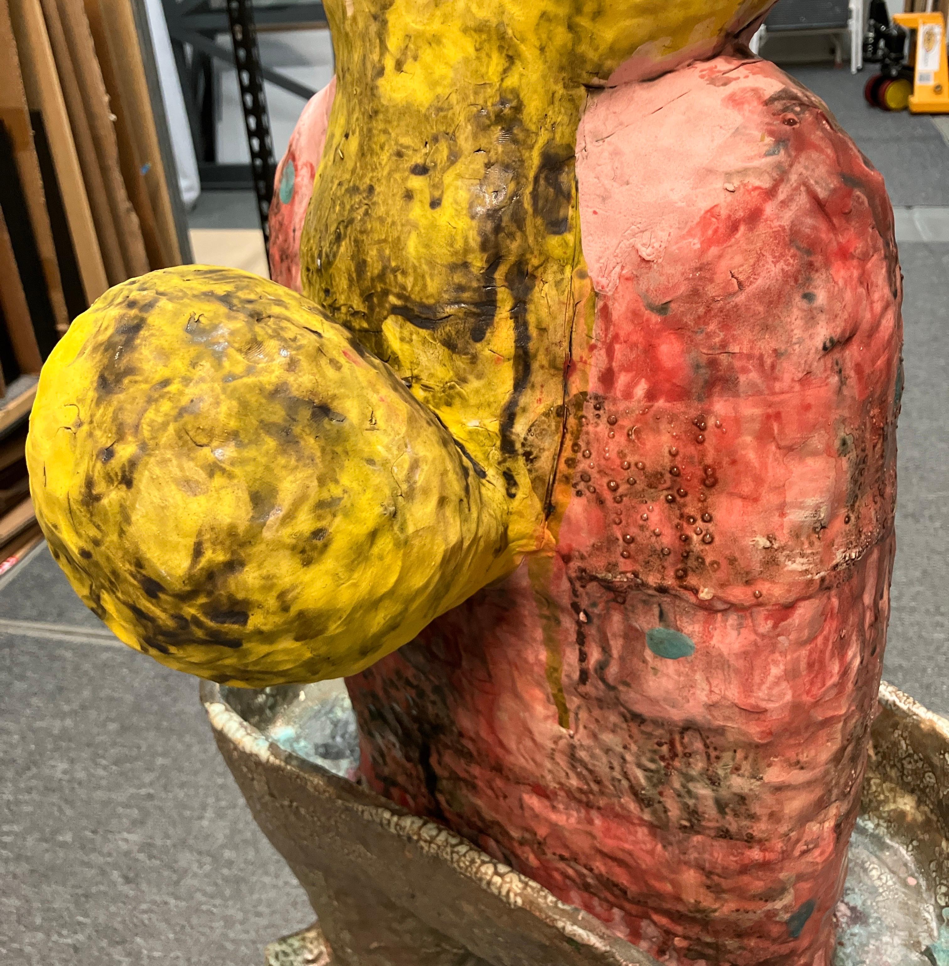 Contemporary Figurative Ceramic Sculpture, Glazed Stoneware, Surrealist Abstract For Sale 5
