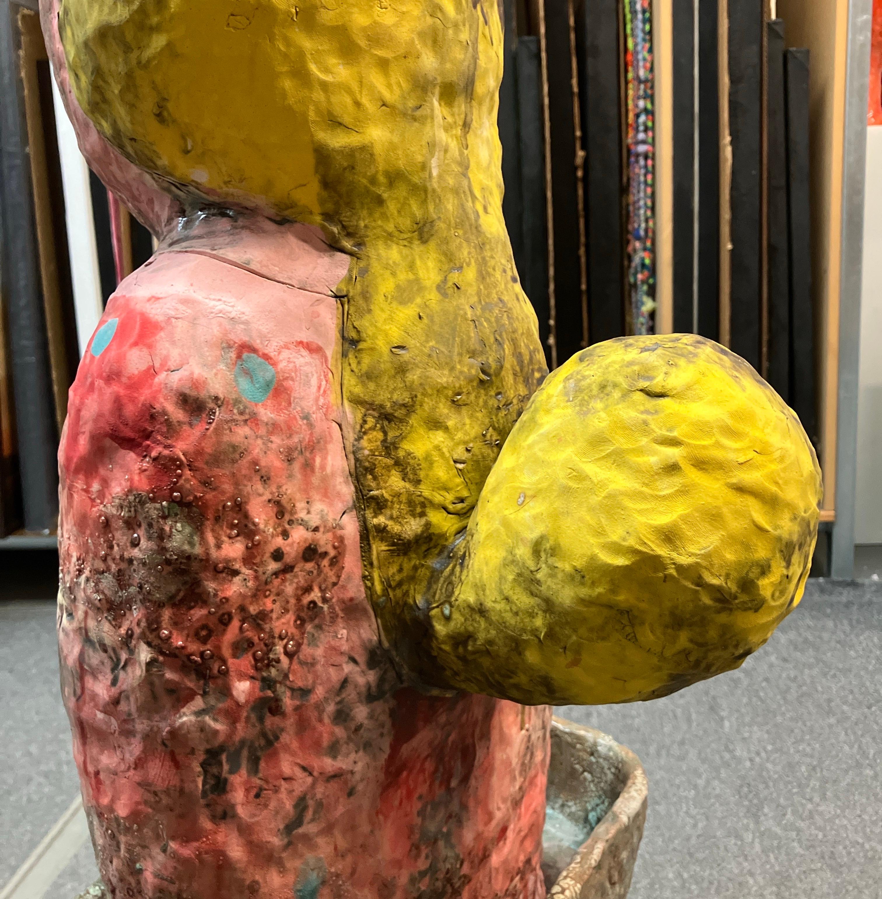 Contemporary Figurative Ceramic Sculpture, Glazed Stoneware, Surrealist Abstract For Sale 6