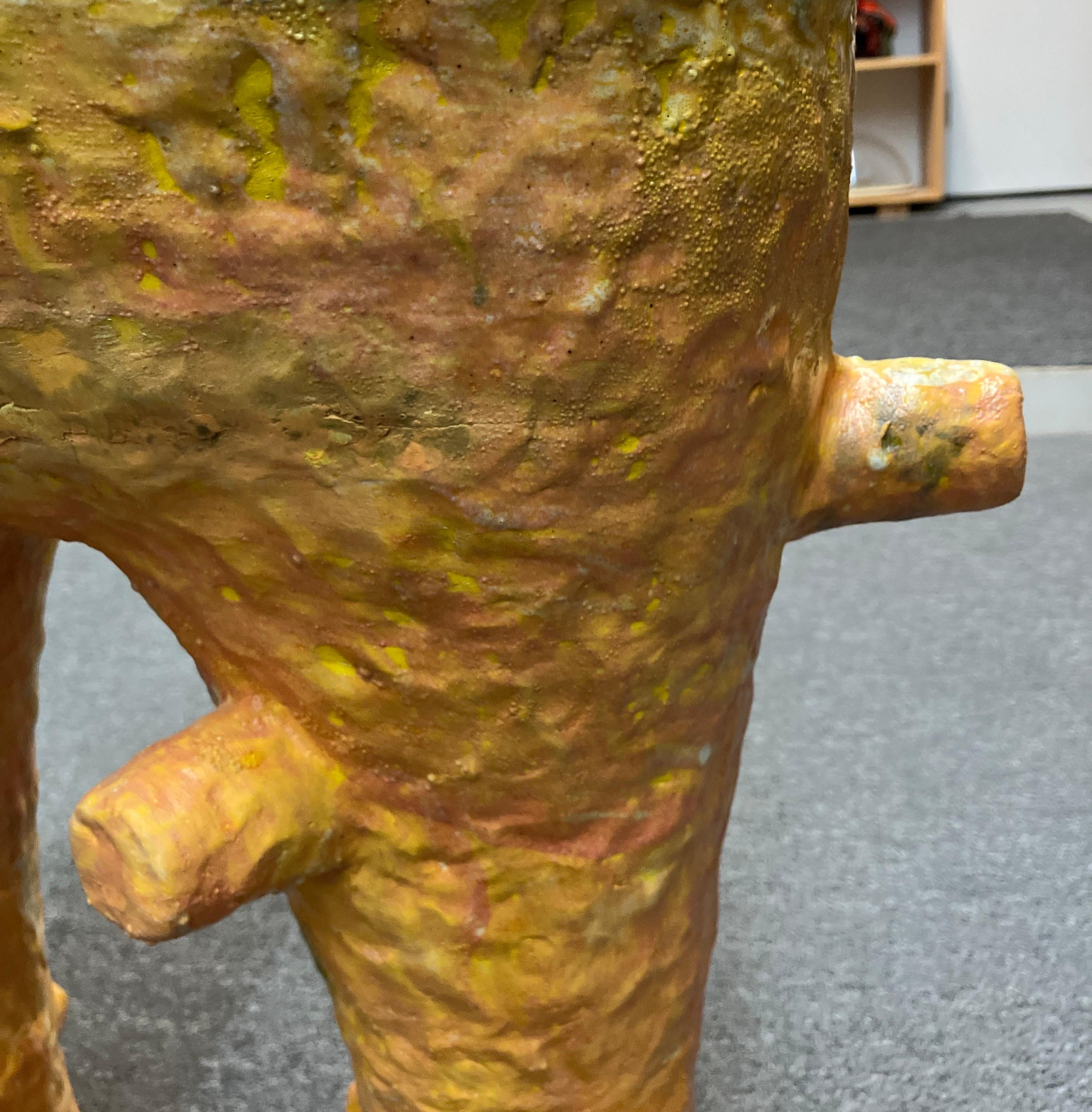 Contemporary Figurative Ceramic Sculpture, Glazed Stoneware, Surrealist Abstract For Sale 3