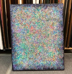 "Shadow of a Flame", Abstract Acrylic Painting on Fabric, Colorful, Patterns