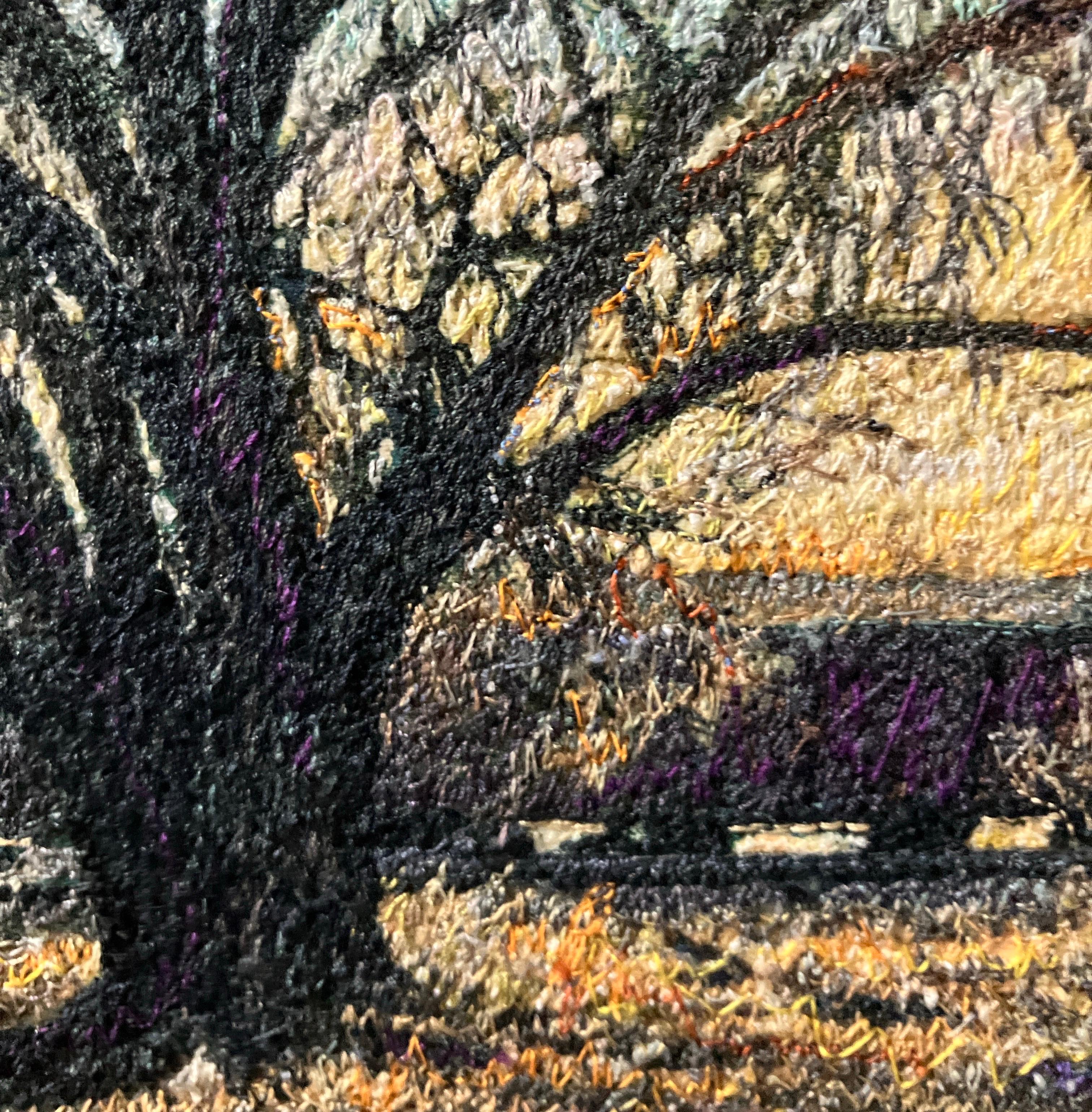 Winter Cottonwood, Carol Shinn, 2022, Gerahmte Stickerei, Photorealism, Nature im Angebot 8