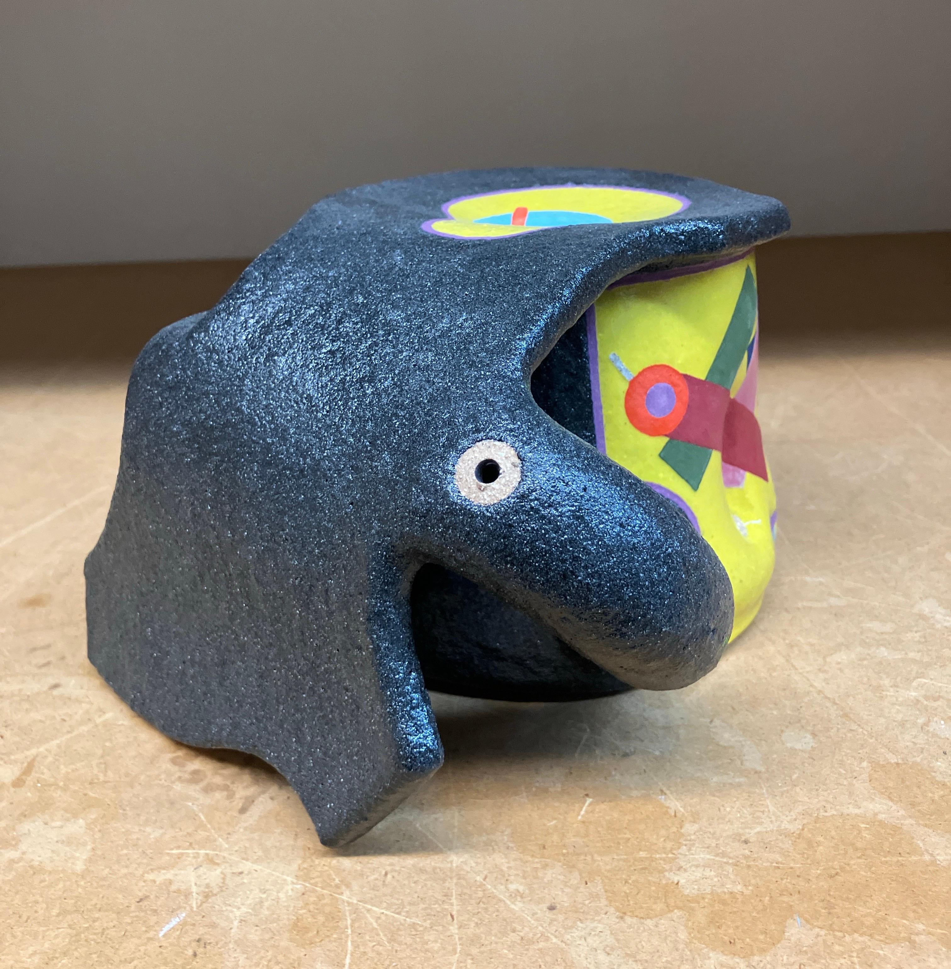 Contemporary Ceramic Sculpture, Colorful Glaze, Stoneware, Design, Yellow For Sale 4