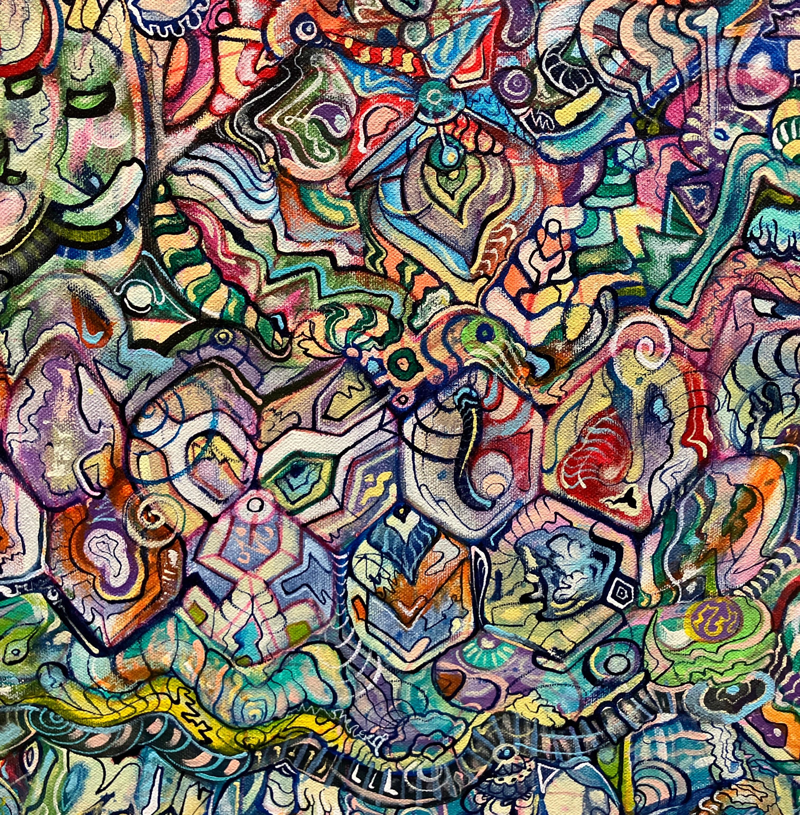 Il Dio che divora, Ethan Meyer, 2019, Pittura acrilica astratta psichedelica in vendita 7