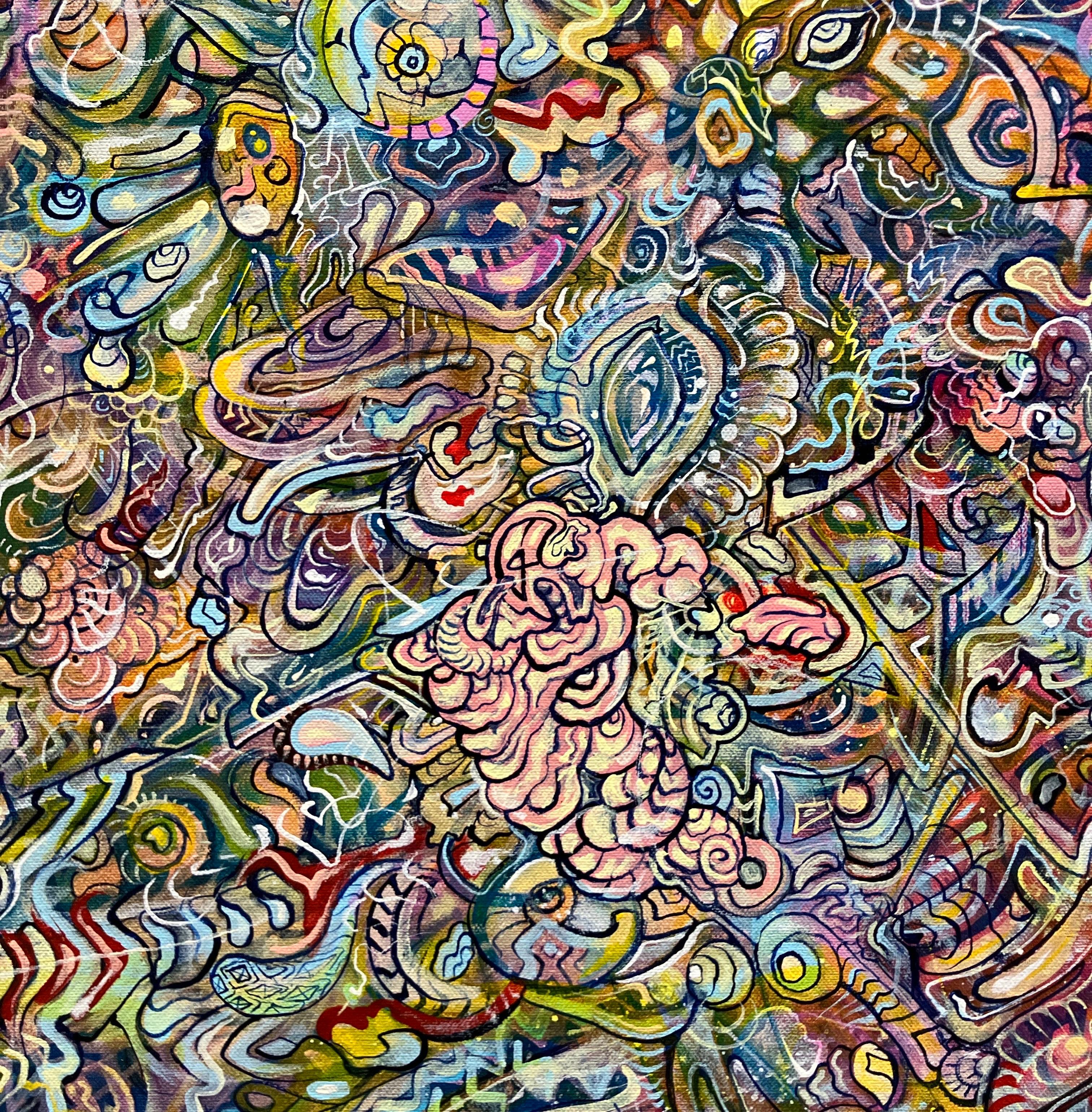 The God Who Remains Hidden, Ethan Meyer, 2019, Psychedelic Abstract Painting For Sale 5