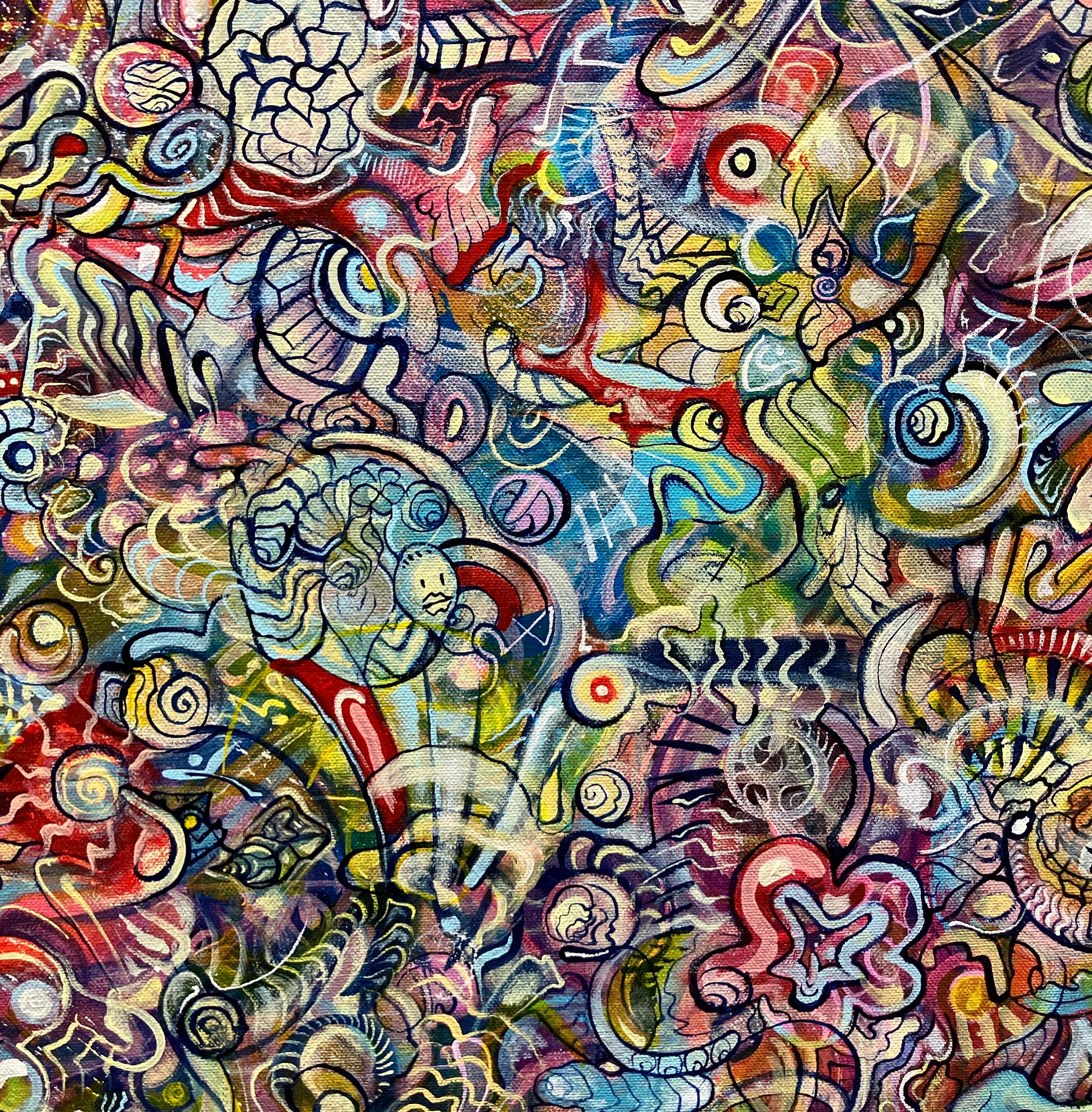 The God Who Remains Hidden, Ethan Meyer, 2019, Psychedelic Abstract Painting For Sale 6