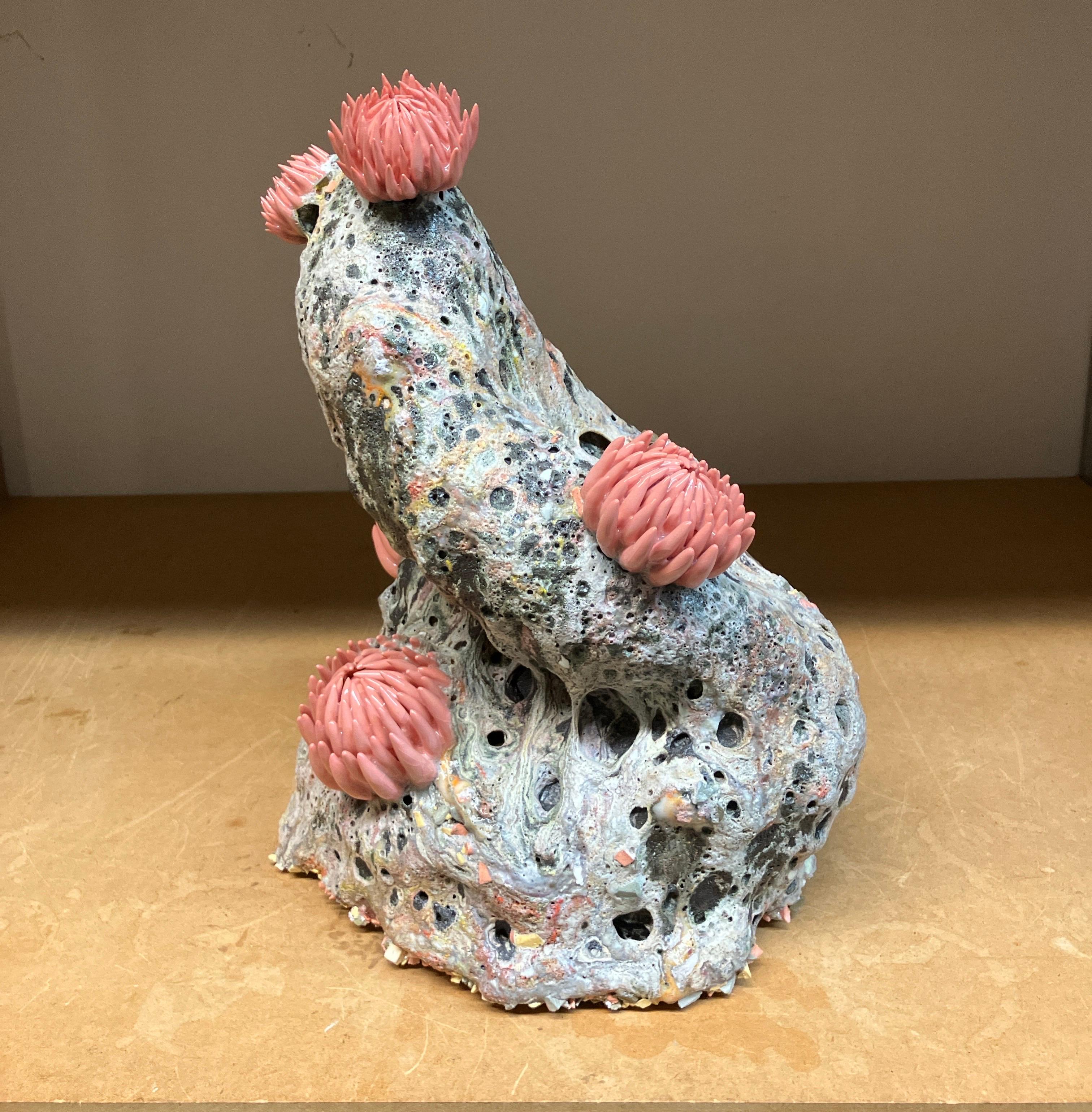“My work reflects on experiences of transformation, alchemy and the sublime, manifesting in sculptures that undulate between soft and hard, alive and static, real and imagined. These works shape-shift, oscillating between abstraction, flora, fauna