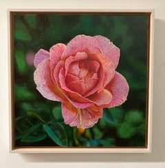 Zeitgenössisch, Fotorealistisch, Gerahmt, Ölgemälde auf Leinen, Blumen, Nature