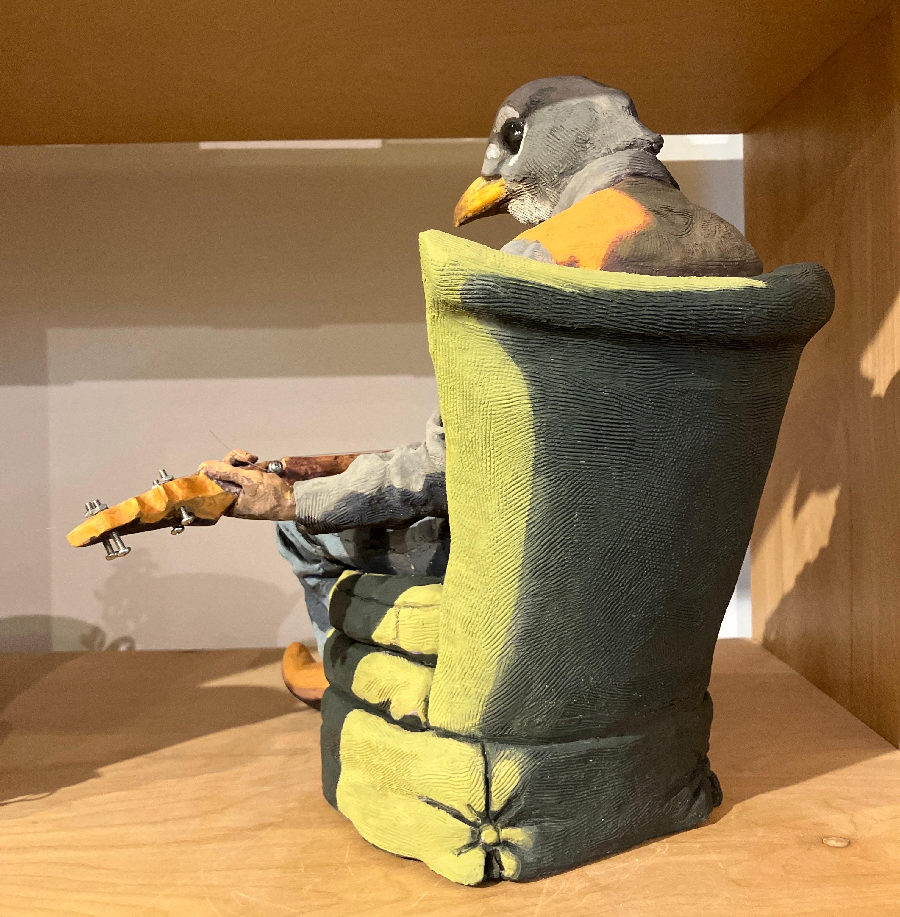 « The Dark Passenger », figuratif, céramique, sculpture, peinte, grès en vente 4