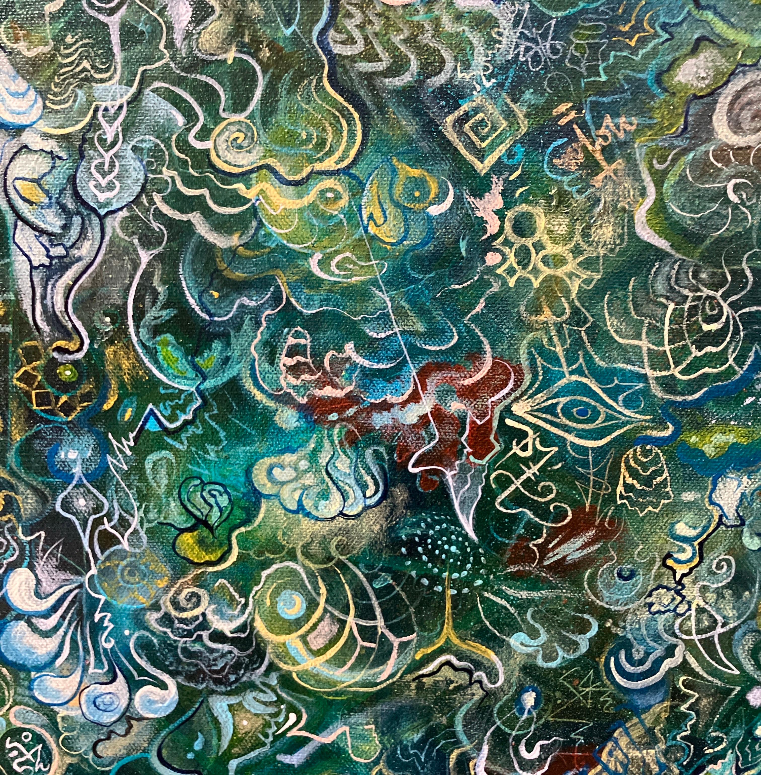 ((((())))) by Ethan Meyer, 2020, Pintura abstracta de colores en técnica mixta, Lienzo en venta 7